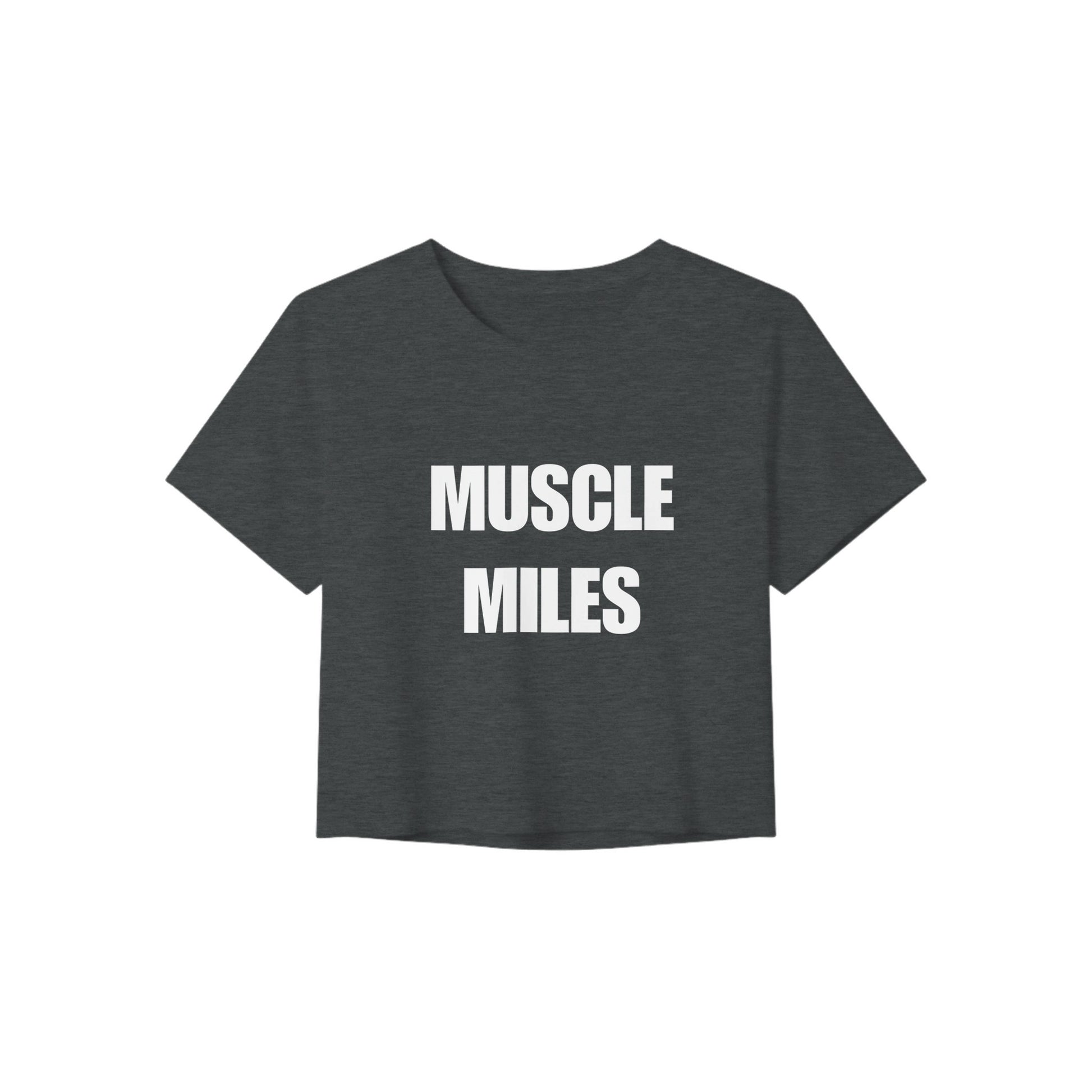 Muscle Miles women's crop top in Dark Grey Heather