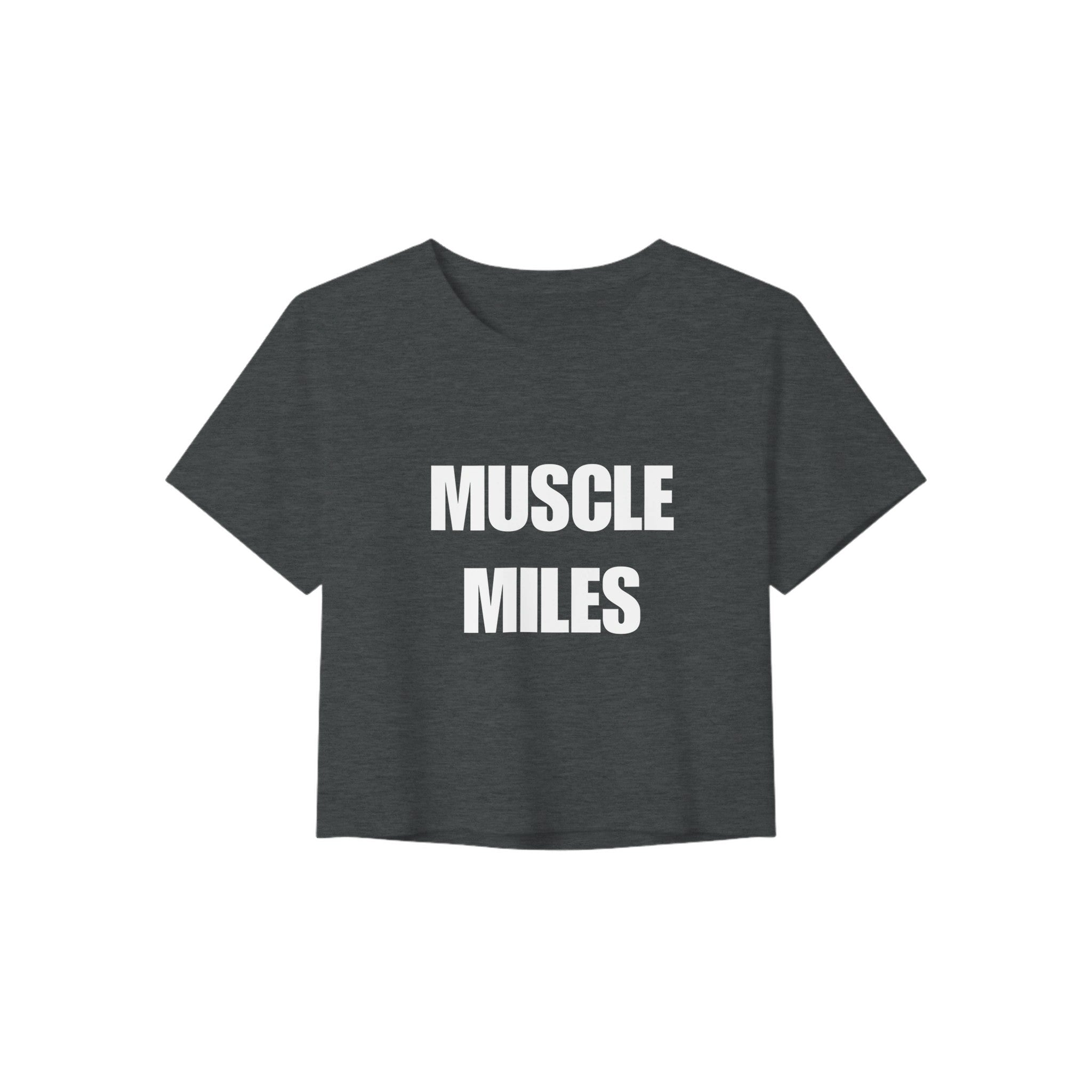 Muscle Miles women's crop top in Dark Grey Heather