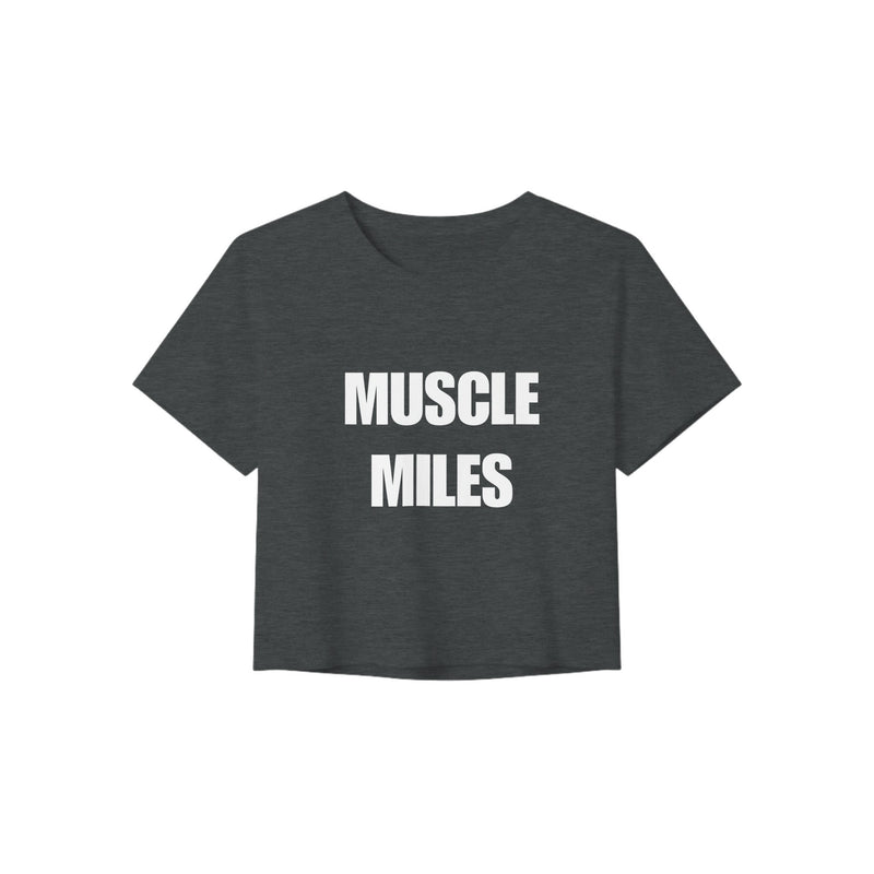 Muscle Miles women's crop top in Dark Grey Heather