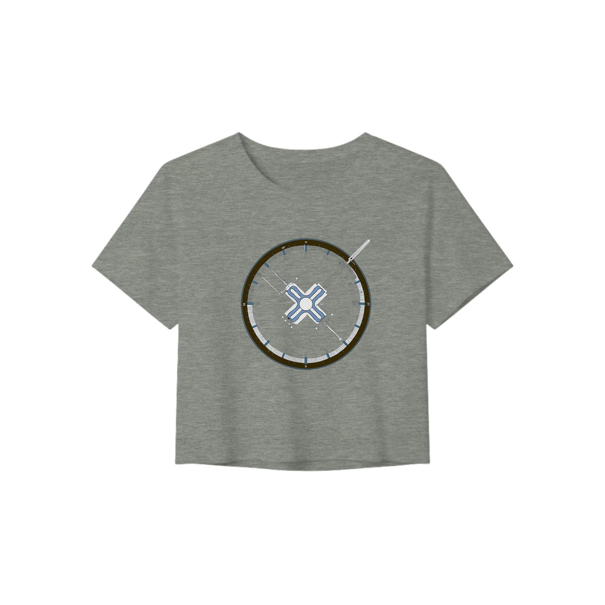Flight-Tested Standard Crop Tee | Dumbbells & Hotels - Flight-Tested Standard design, crop tee product photo
