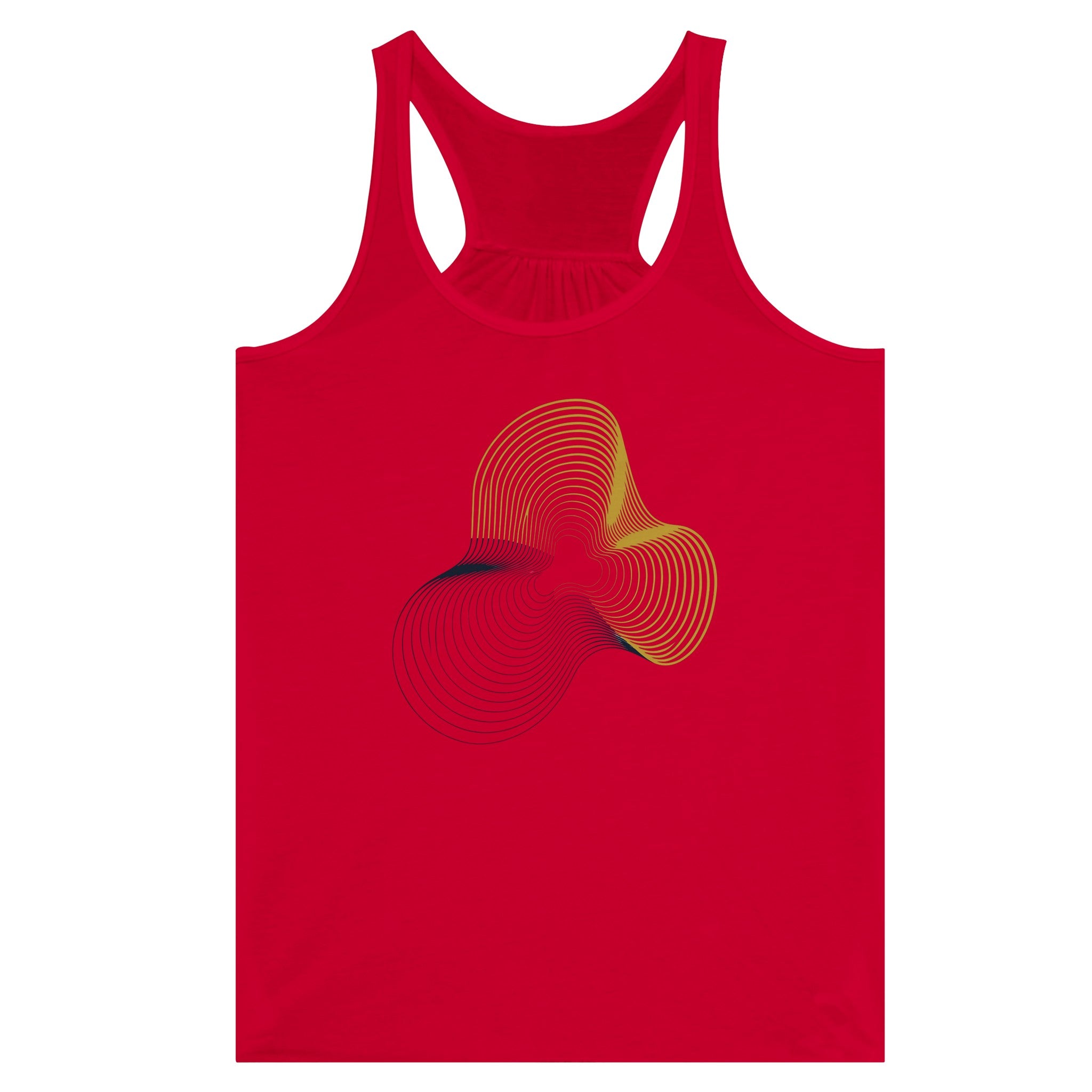 Carry-On Only. Excuses Left Behind. women's flowy racerback tank — back view