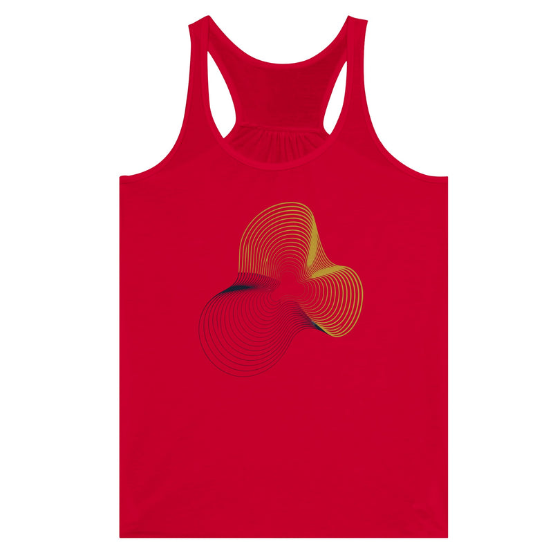 Carry-On Only. Excuses Left Behind. women's flowy racerback tank — back view
