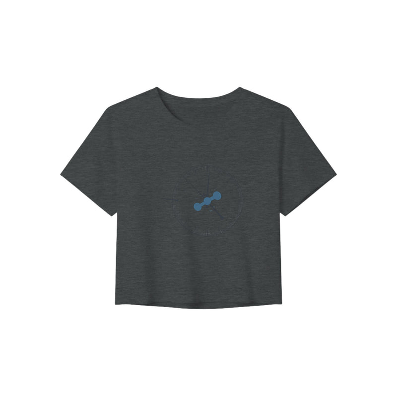 Clock In. Check In. Show Up. Crop Top | Dumbbells & Hotels - Clock In. Check In. Show Up. design, crop top product photo