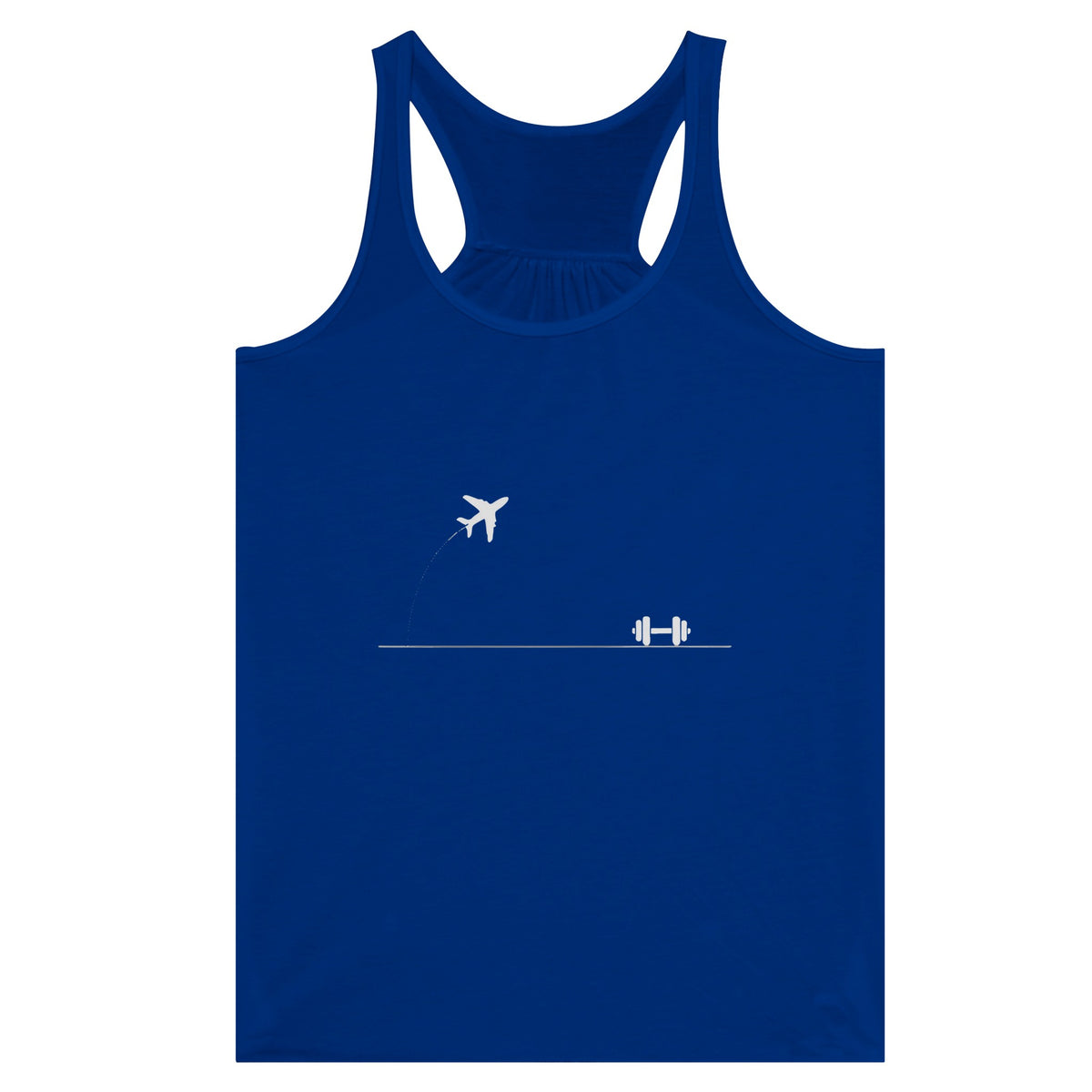 Rucked Miles, Ready Muscles Racerback | Dumbbells & Hotels - Rucked Miles, Ready Muscles. design, racerback product photo