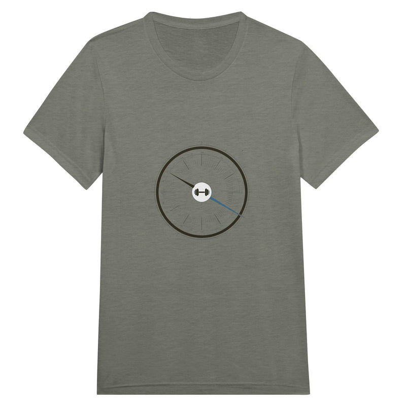 Bedside Manner Barbell Manner graphic tee front view, Dumbbells and Hotels travel apparel