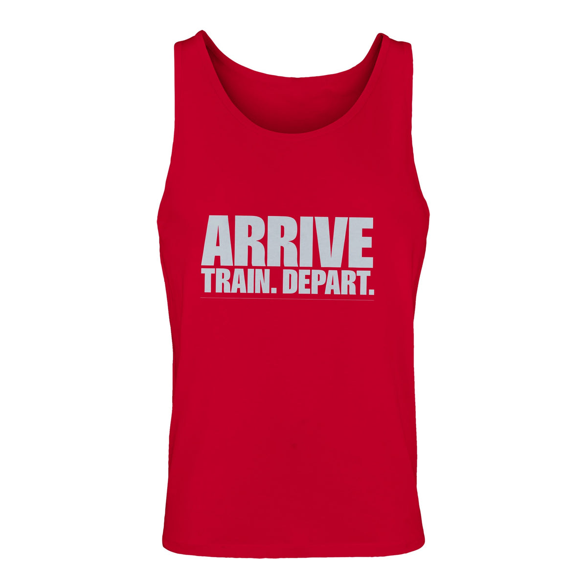 Arrive. Train. Depart. Tank | Dumbbells & Hotels - Arrive. Train. Depart. design, tank product photo