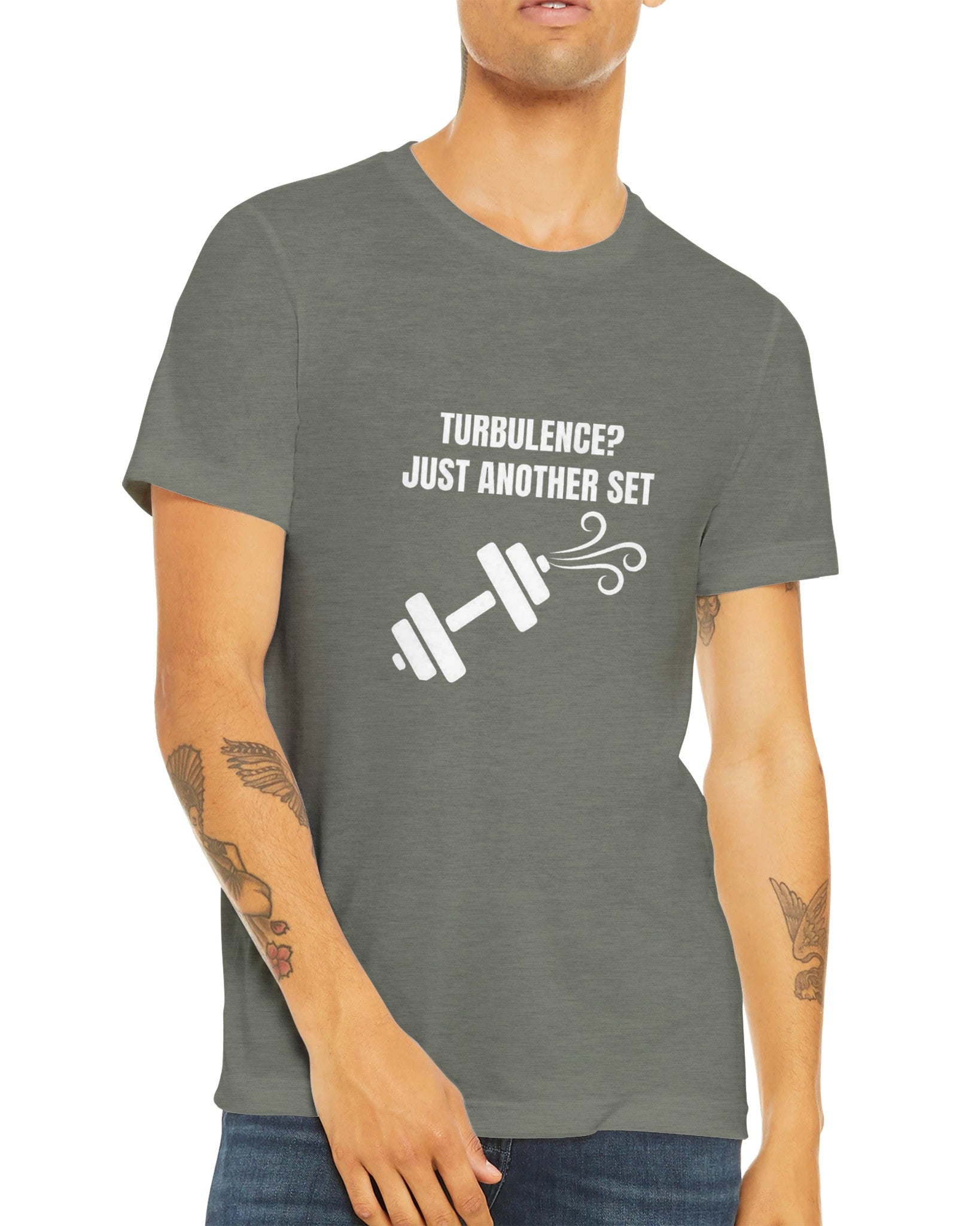 Turbulence Just Another Set travel gym t-shirt by Dumbbells & Hotels — view 18