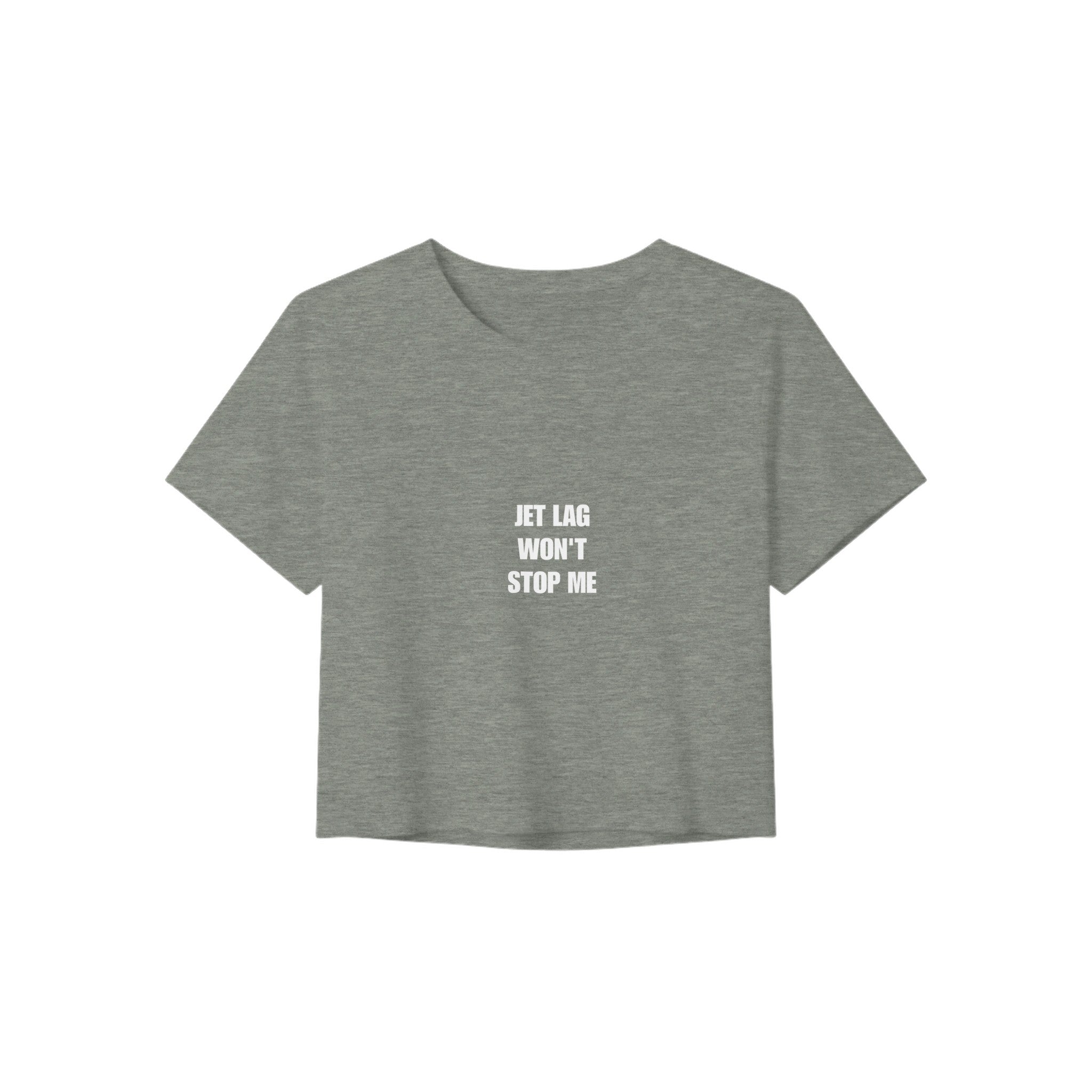 Jet Lag Won't Stop Me crop tee, Dumbbells & Hotels layover crop tee