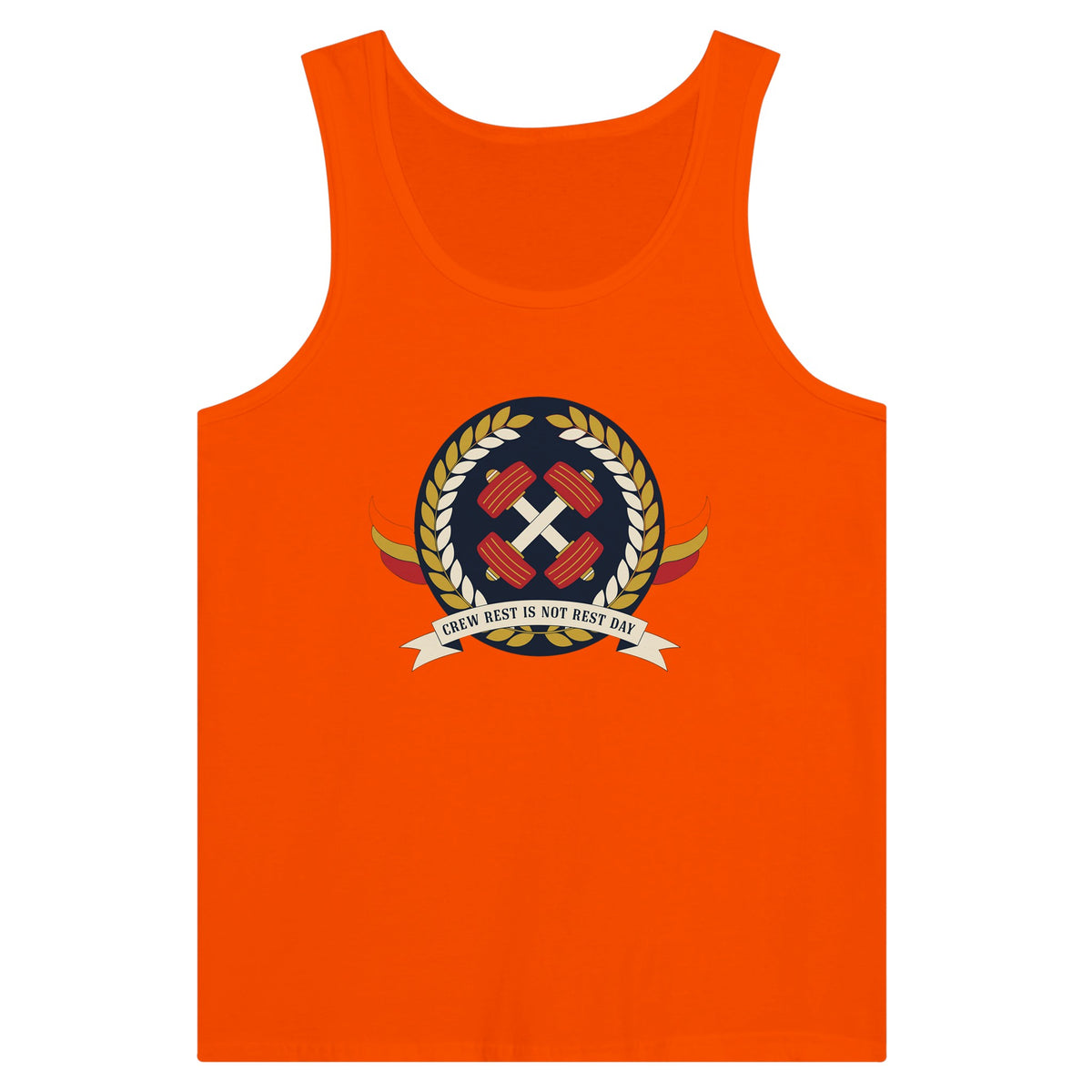 Crew Rest Is Not Rest Day. Tank | Dumbbells & Hotels - Crew Rest Is Not Rest Day. design, tank product photo