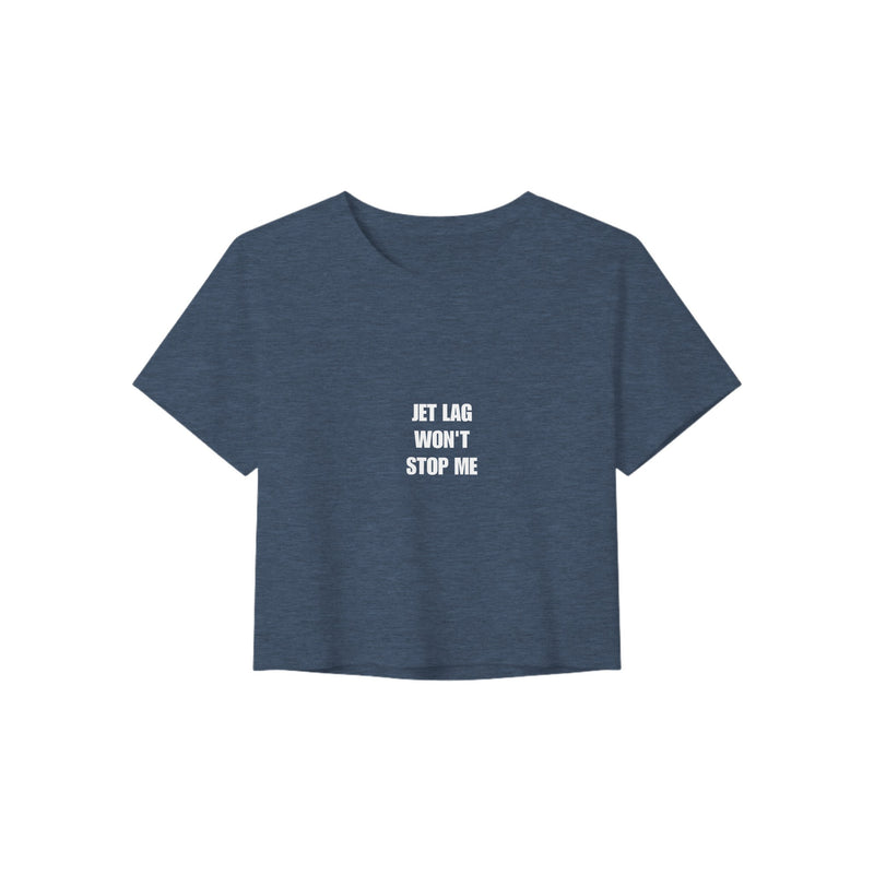 Jet Lag Won't Stop Me crop tee, Dumbbells & Hotels layover crop tee