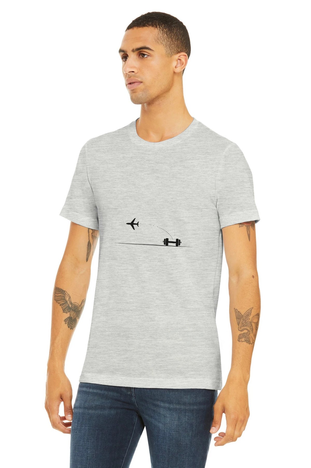 Land. Recover. Repeat. Tee | Dumbbells & Hotels - Land. Recover. Repeat. design, tee product photo