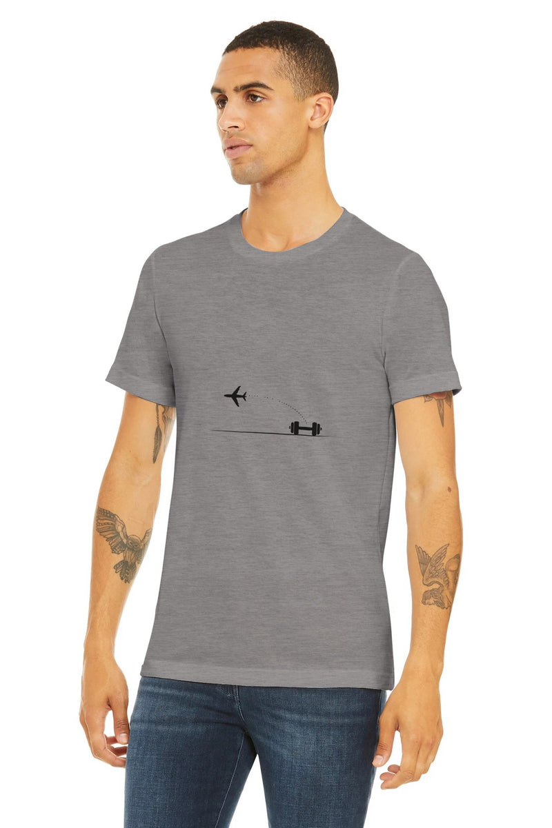 Land. Recover. Repeat. Tee | Dumbbells & Hotels - Land. Recover. Repeat. design, tee product photo