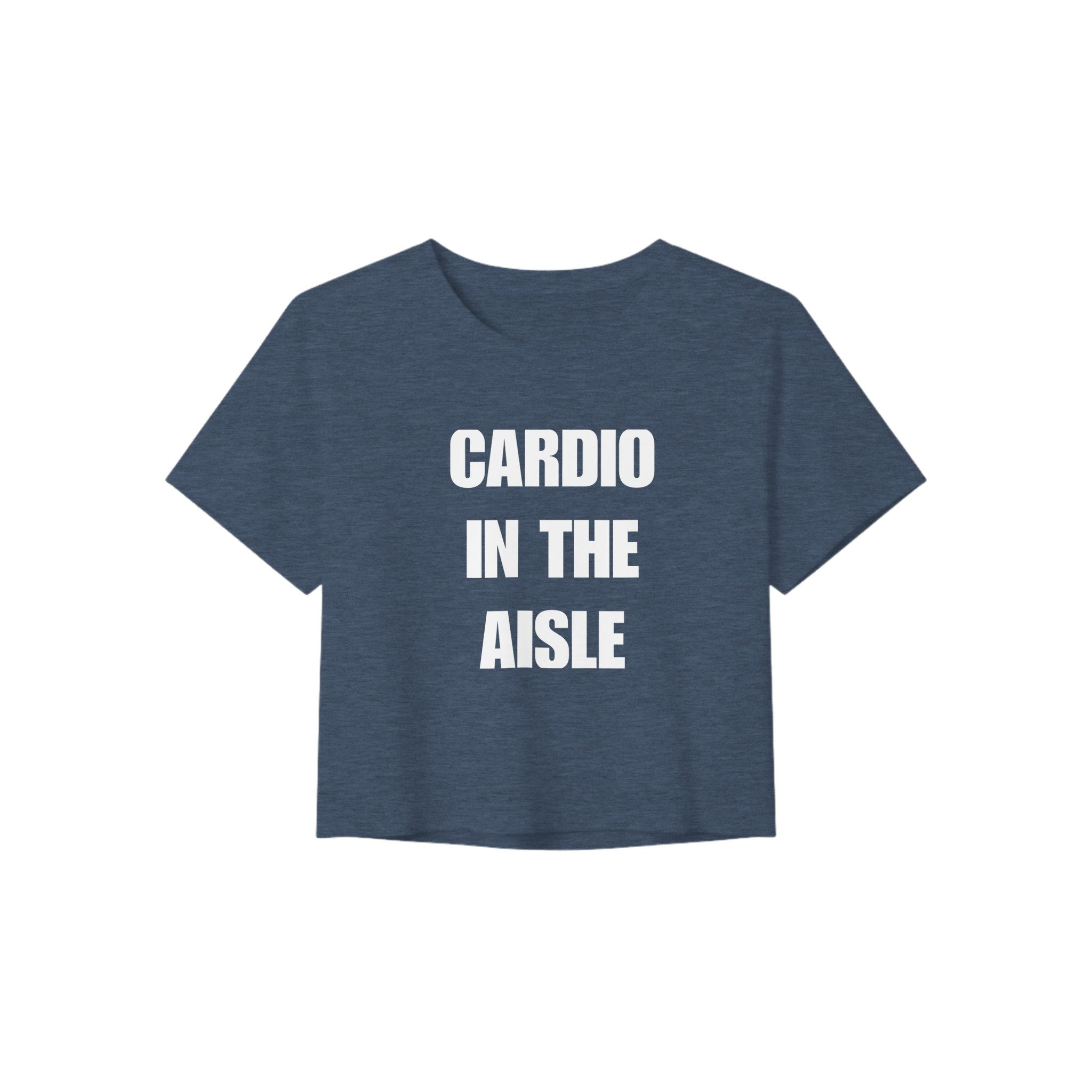 Cardio in the Aisle women's travel crop — wrinkle-resistant gear that packs flat for the carry-on | Dumbbells & Hotels