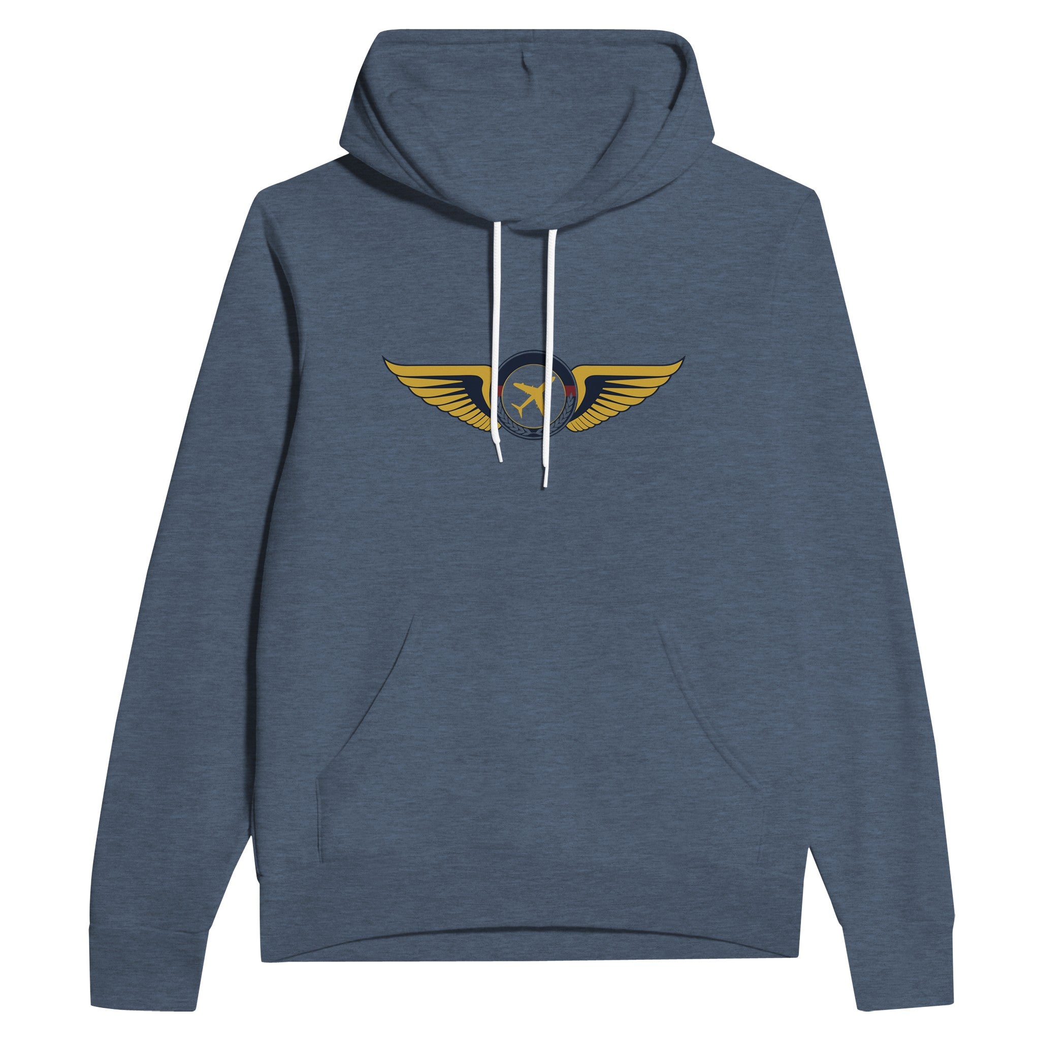 Aviator Wings unisex sponge fleece layover hoodie, flat lay 4 — Dumbbells & Hotels