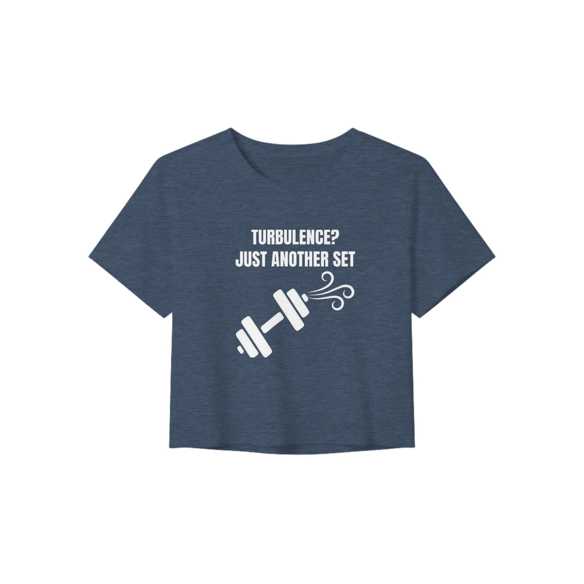 Turbulence? Just Another Set women's travel crop tee by Dumbbells & Hotels — view 4