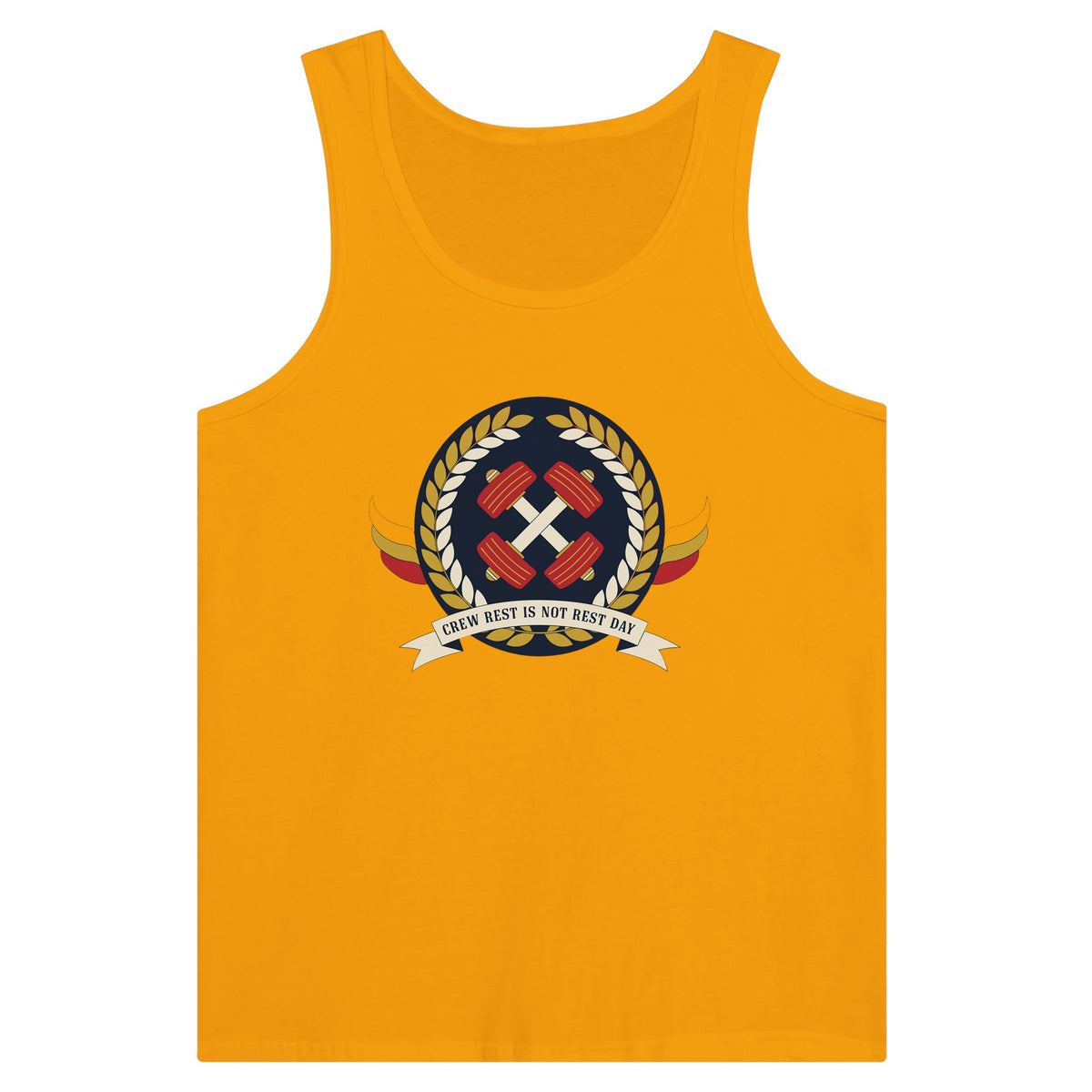 Crew Rest Is Not Rest Day. Tank | Dumbbells & Hotels - Crew Rest Is Not Rest Day. design, tank product photo