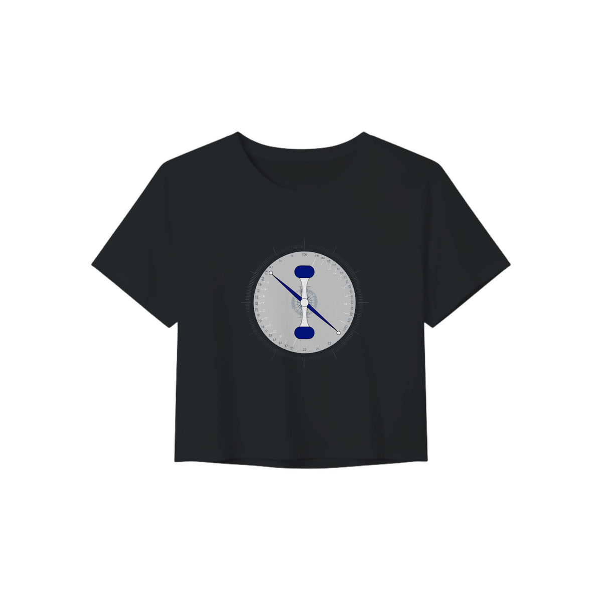 Taxi. Takeoff. Train. Crop Tee | Dumbbells & Hotels - Taxi. Takeoff. Train. design, crop tee product photo