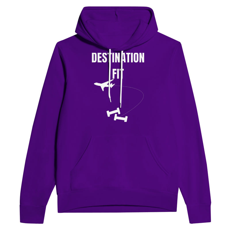 Destination Fit travel hoodie — flight-tested travel fitness apparel for the road warrior | Dumbbells & Hotels
