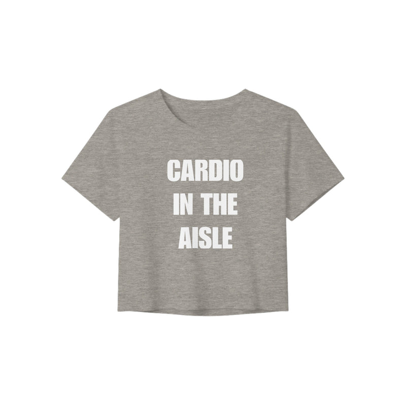 Cardio in the Aisle women's travel crop top — technical travel-fitness apparel for the road warrior, flight tested | Dumbbells & Hotels