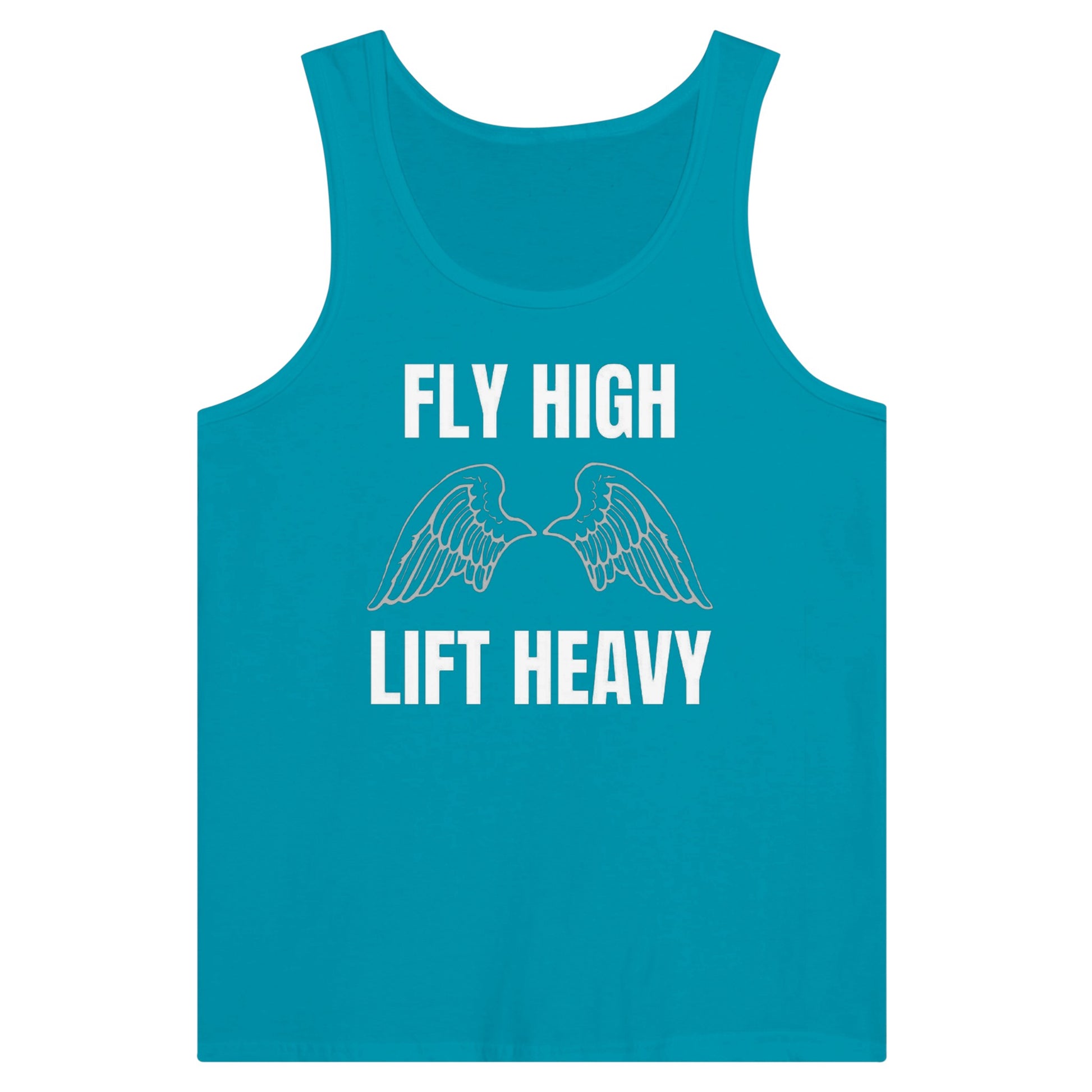 premium travel tank with white Fly High Lift Heavy wingspan print, product view 13