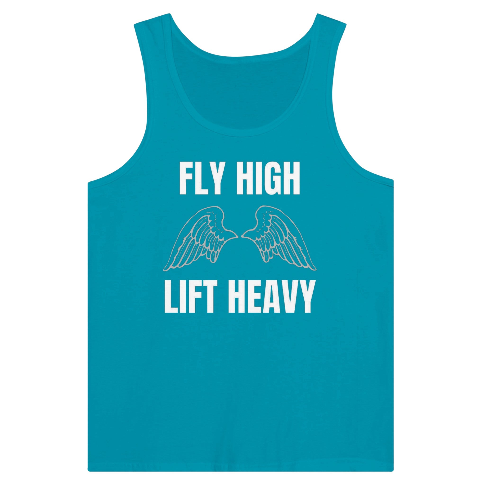 premium travel tank with white Fly High Lift Heavy wingspan print, product view 13