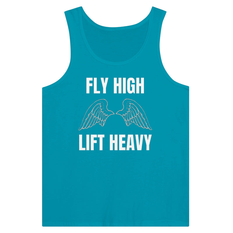 premium travel tank with white Fly High Lift Heavy wingspan print, product view 13