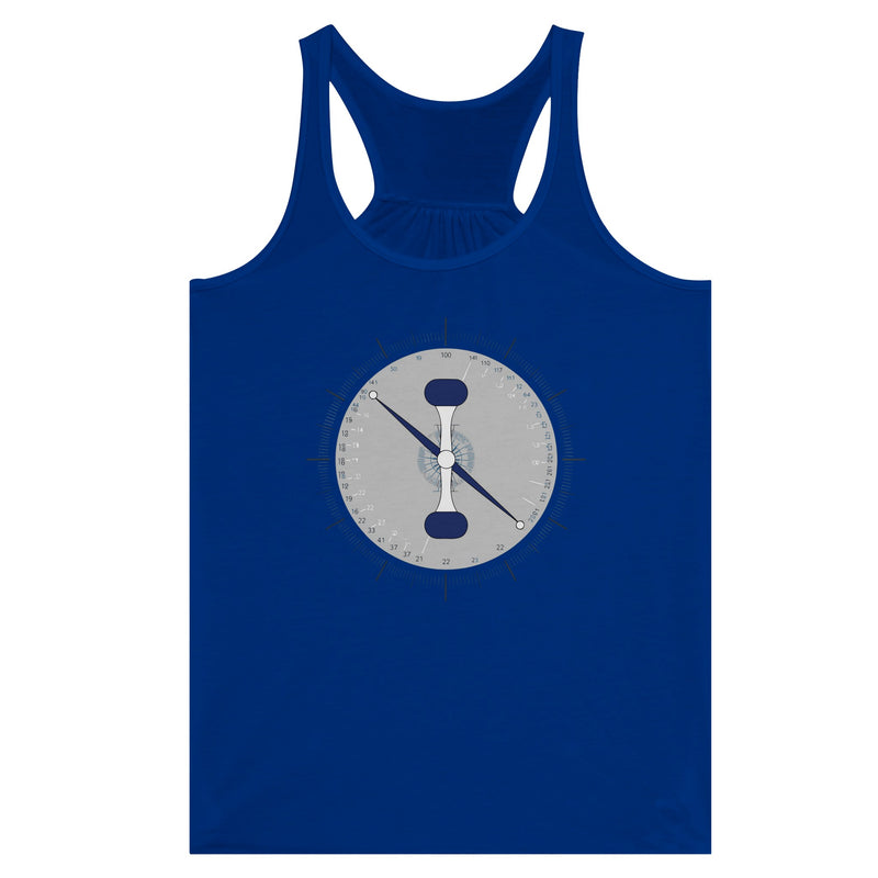 Taxi. Takeoff. Train. Racerback | Dumbbells & Hotels - Taxi. Takeoff. Train. design, racerback product photo