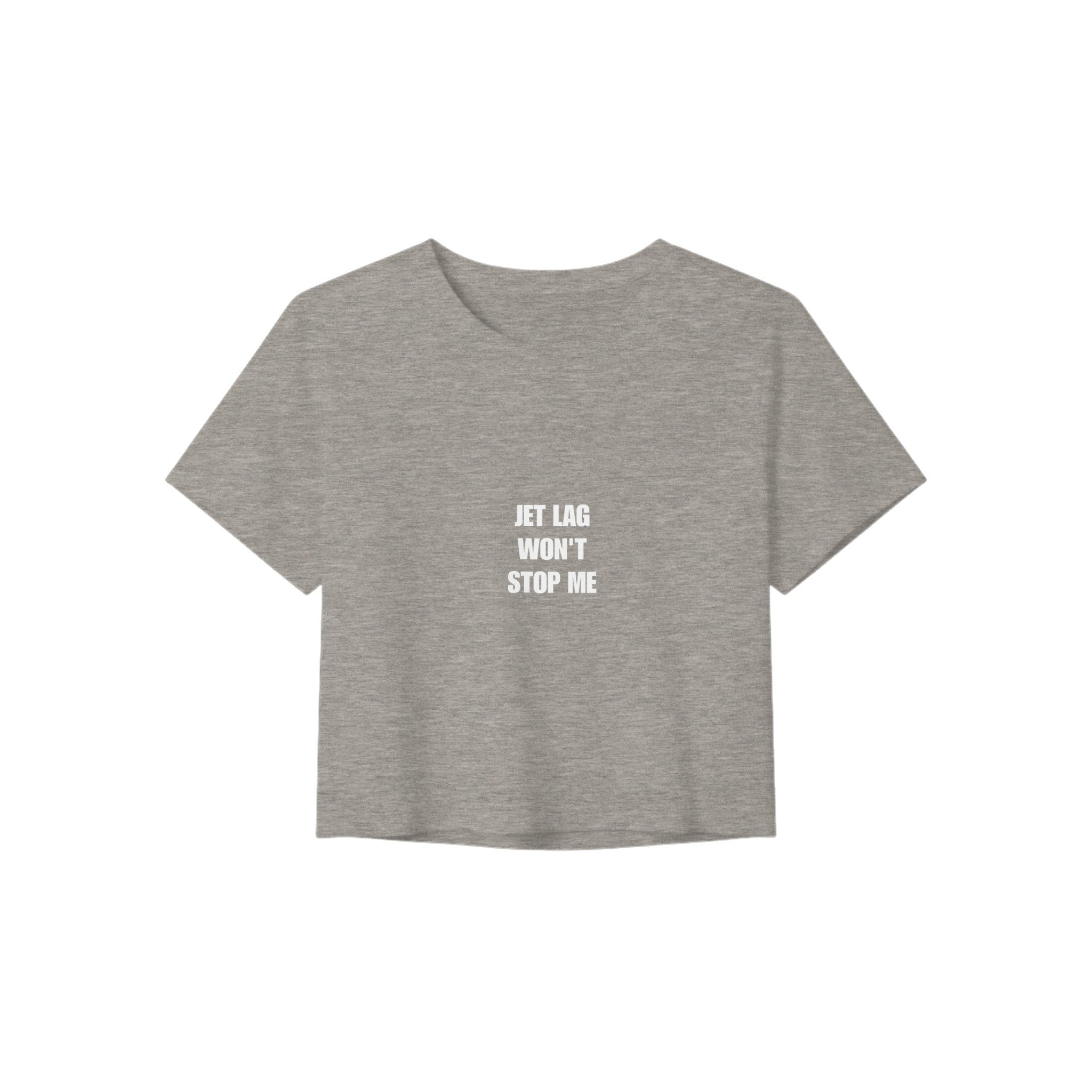Jet Lag Won't Stop Me crop tee, Dumbbells & Hotels layover crop tee