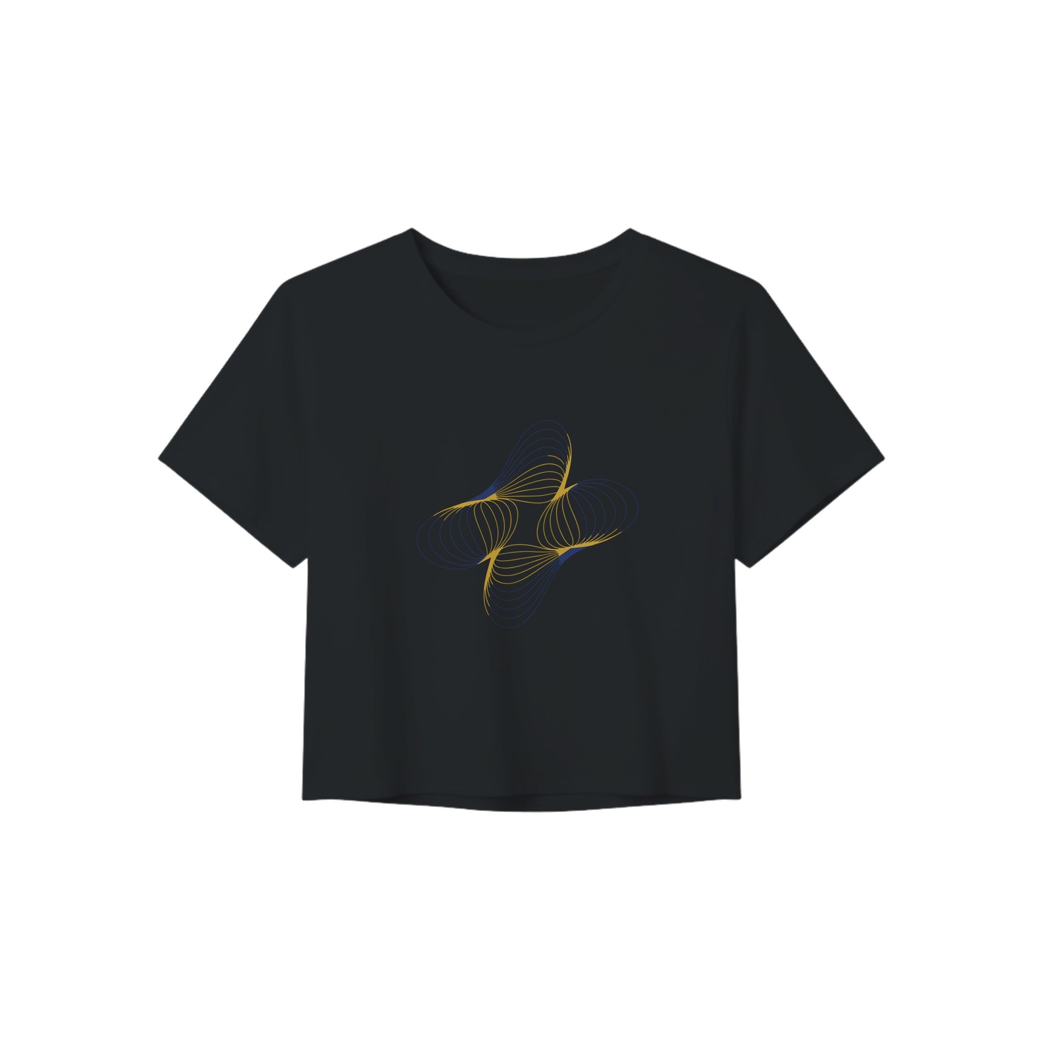 Between Meetings, Between Sets. women's crop top in Black