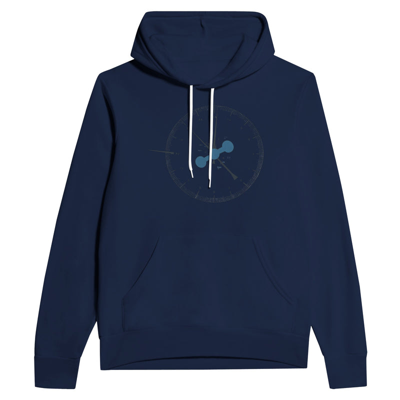 Clock In. Check In. Show Up. Hoodie | Dumbbells & Hotels - Clock In. Check In. Show Up. design, hoodie product photo
