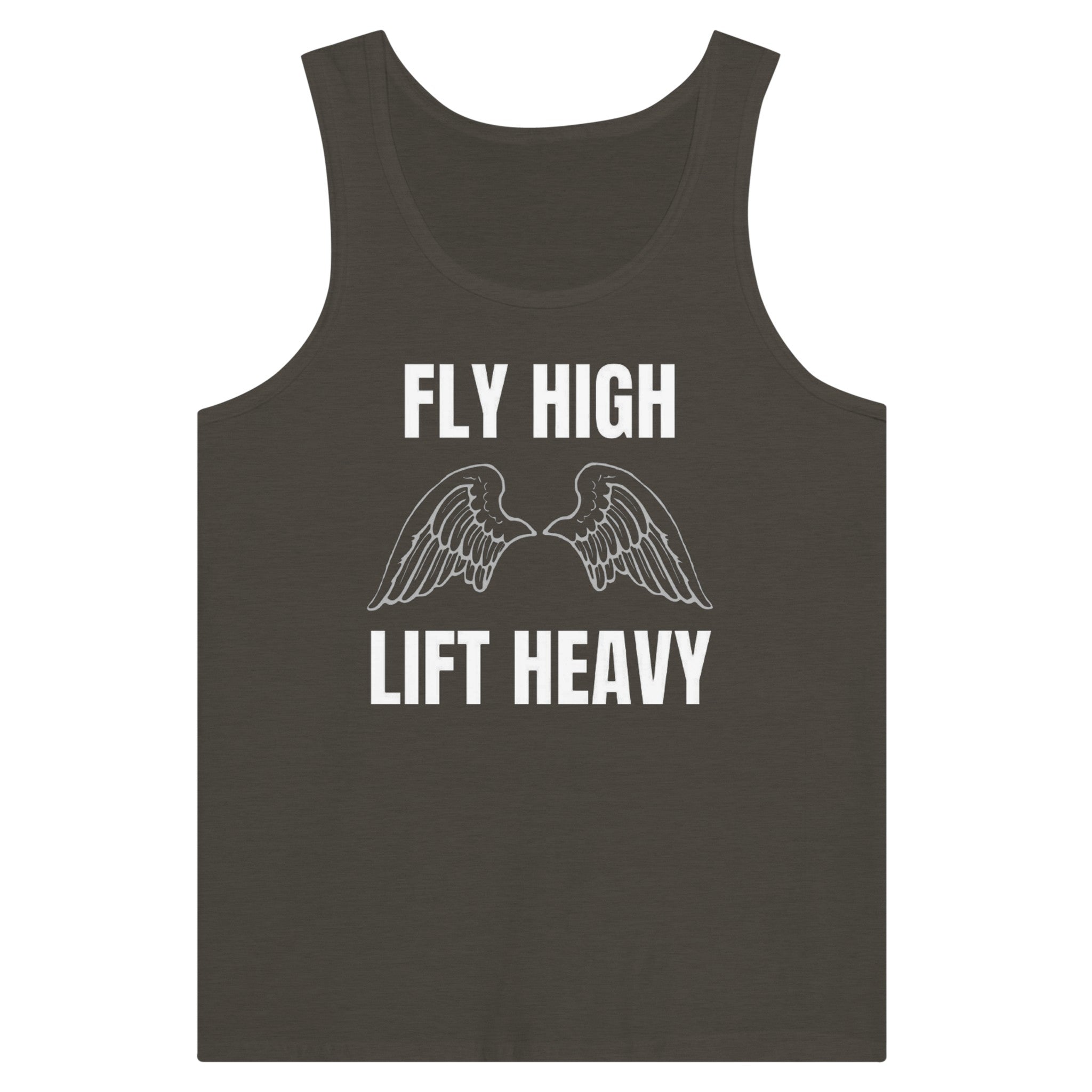 premium travel tank with white Fly High Lift Heavy wingspan print, product view 7