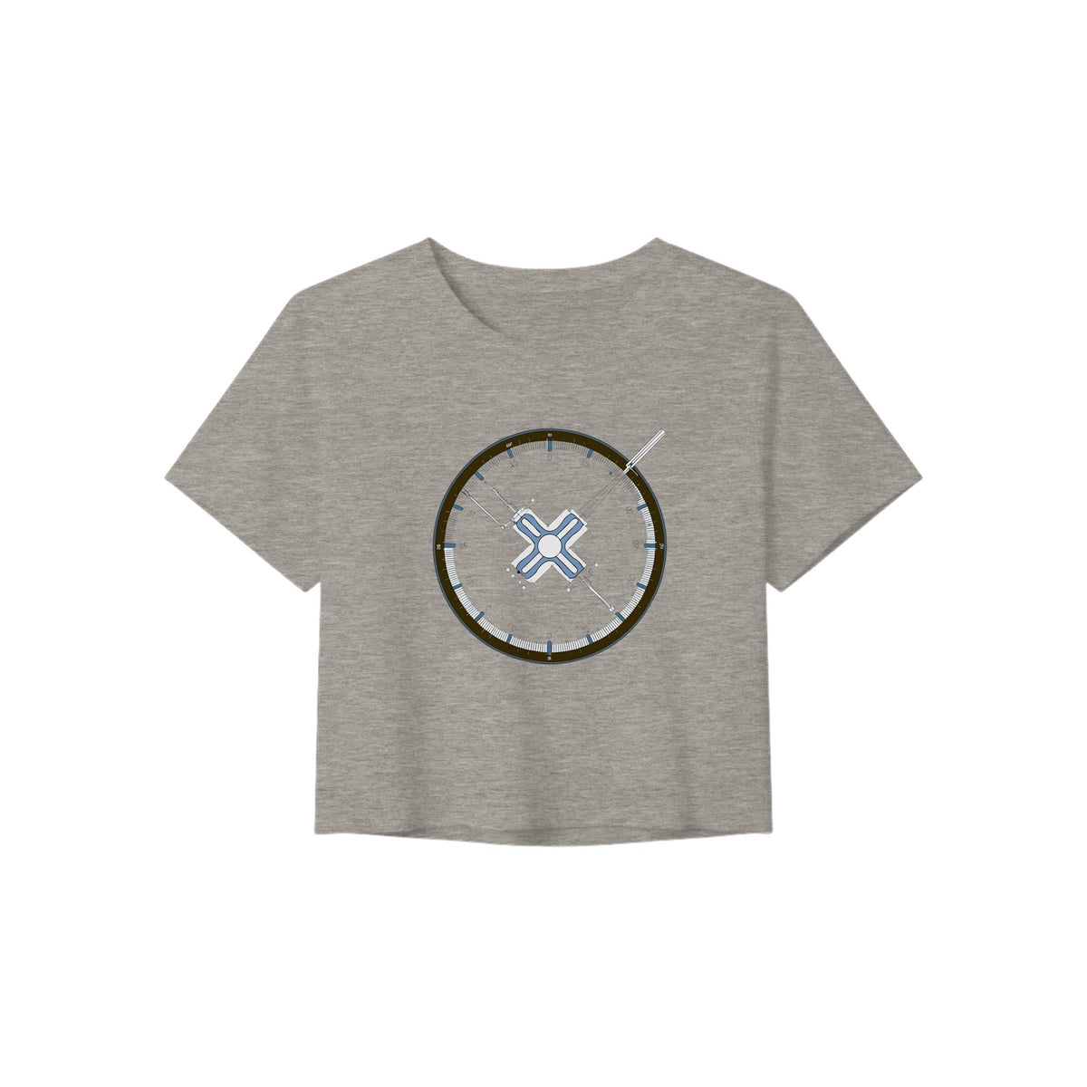 Flight-Tested Standard Crop Tee | Dumbbells & Hotels - Flight-Tested Standard design, crop tee product photo