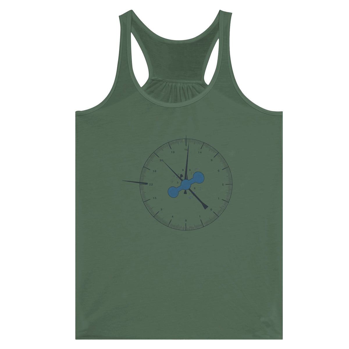Clock In. Check In. Show Up. Racerback | Dumbbells & Hotels - Clock In. Check In. Show Up. design, racerback product photo