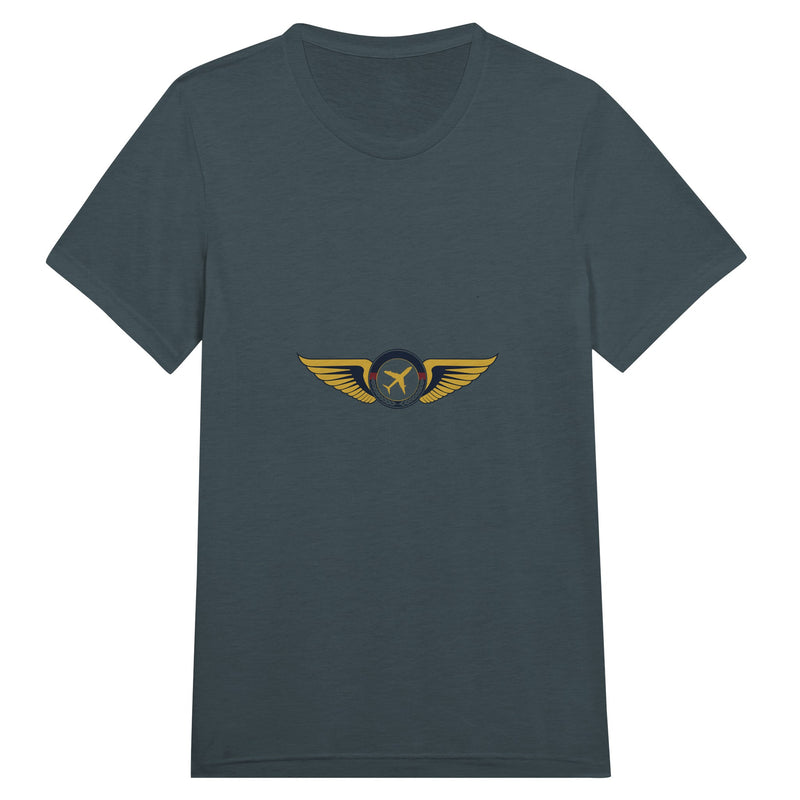 Aviator Wings flight-tested travel tee, flat lay 11 — Dumbbells & Hotels