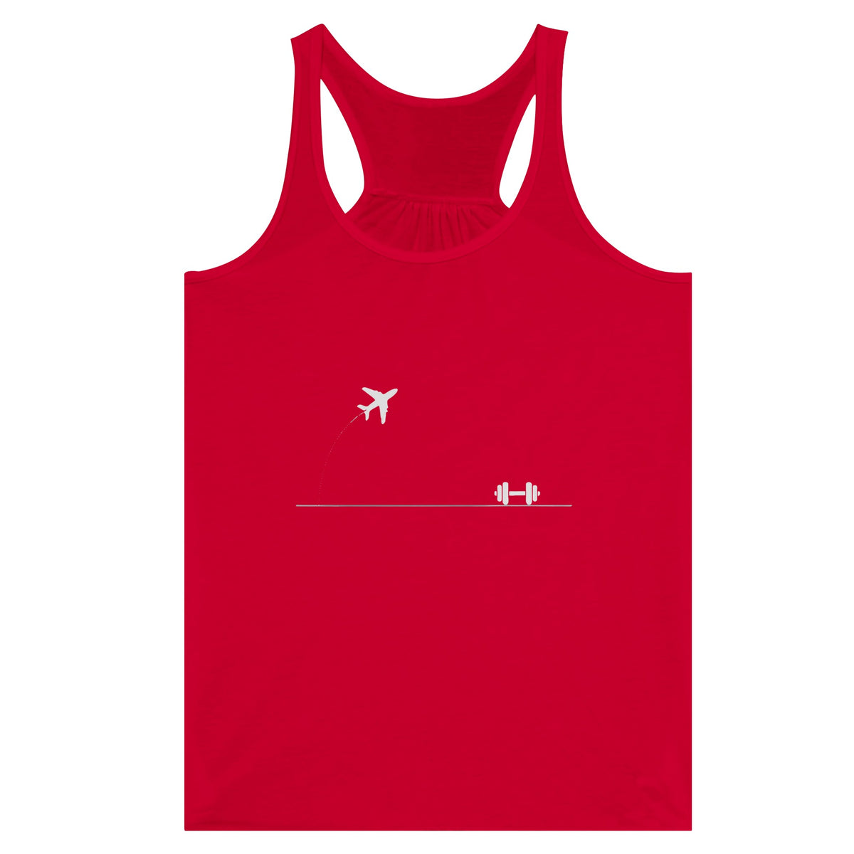 Rucked Miles, Ready Muscles Racerback | Dumbbells & Hotels - Rucked Miles, Ready Muscles. design, racerback product photo