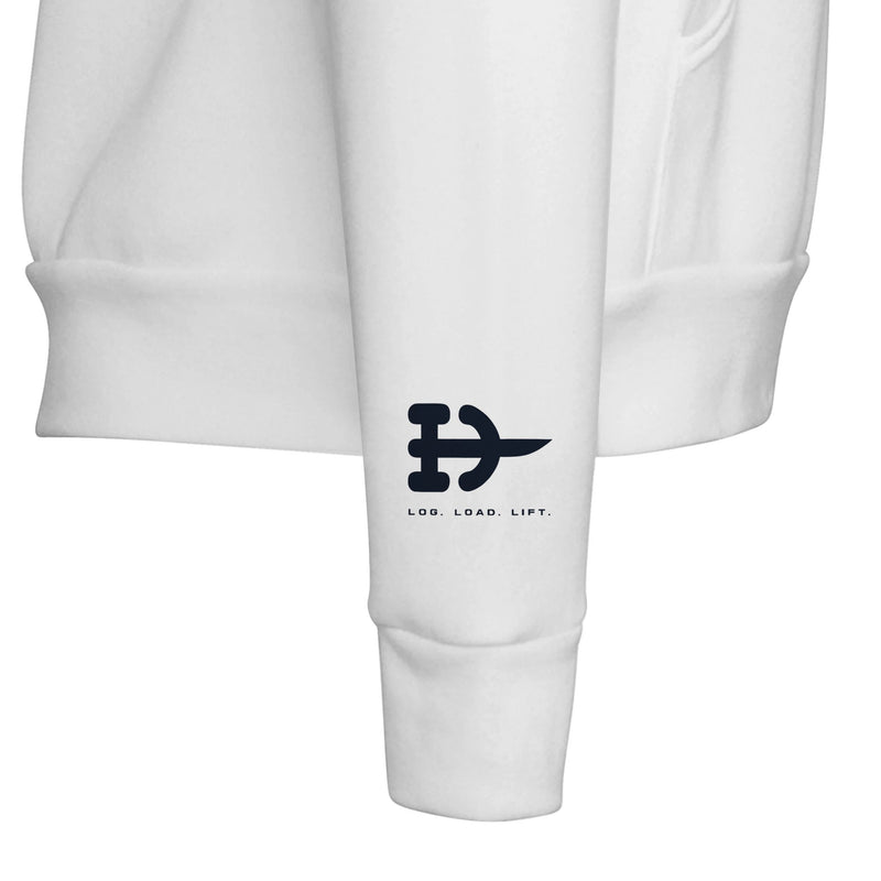 Log. Load. Lift. Hoodie | Dumbbells & Hotels - Log. Load. Lift. design, hoodie product photo