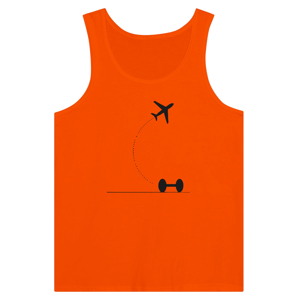 Orange Hotel Key, Fitness Key travel tank, flight-path dumbbell design