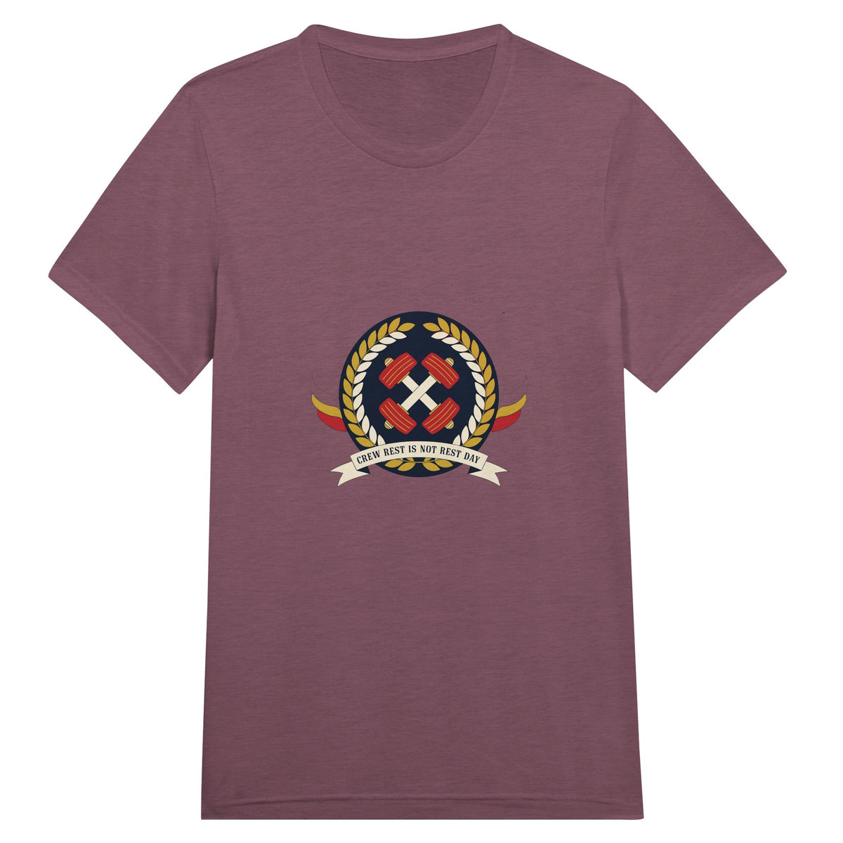 Crew Rest Is Not Rest Day. Tee | Dumbbells & Hotels - Crew Rest Is Not Rest Day. design, tee product photo