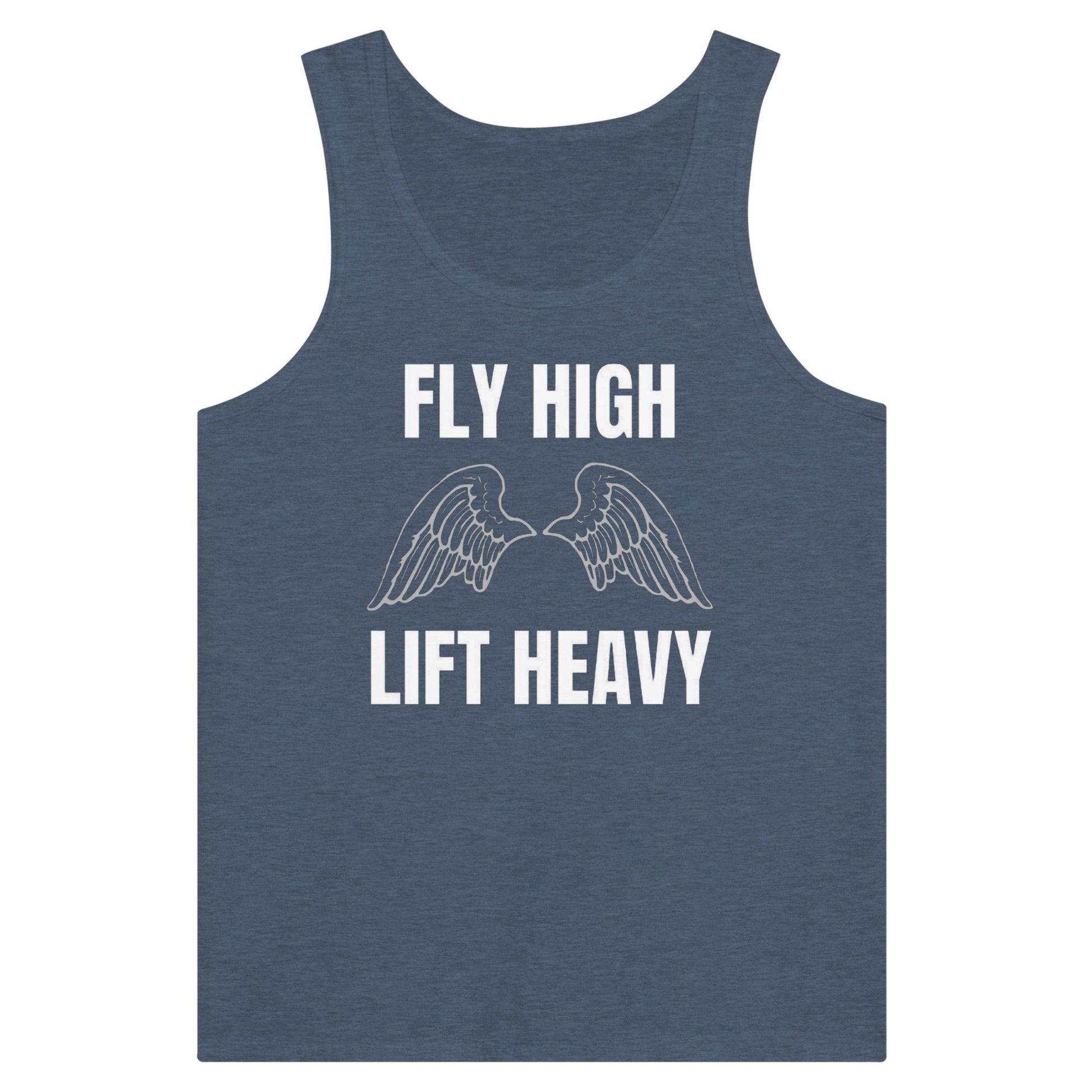 premium travel tank with white Fly High Lift Heavy wingspan print, product view 14