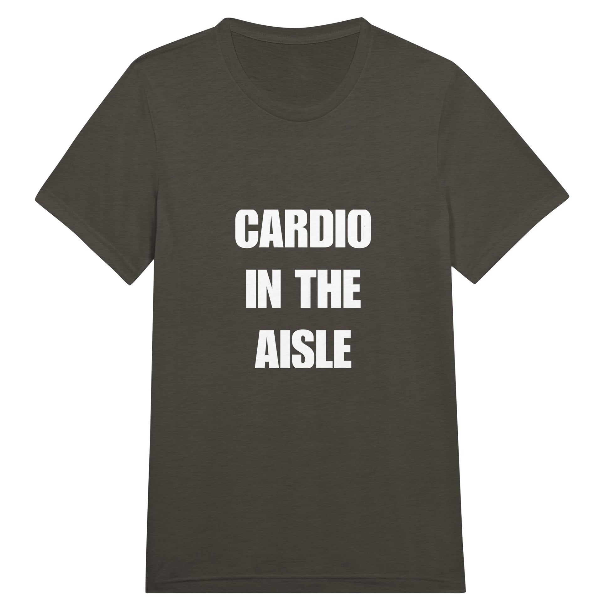 Cardio in the Aisle travel workout tee — road warrior training in the hotel gym | Dumbbells & Hotels