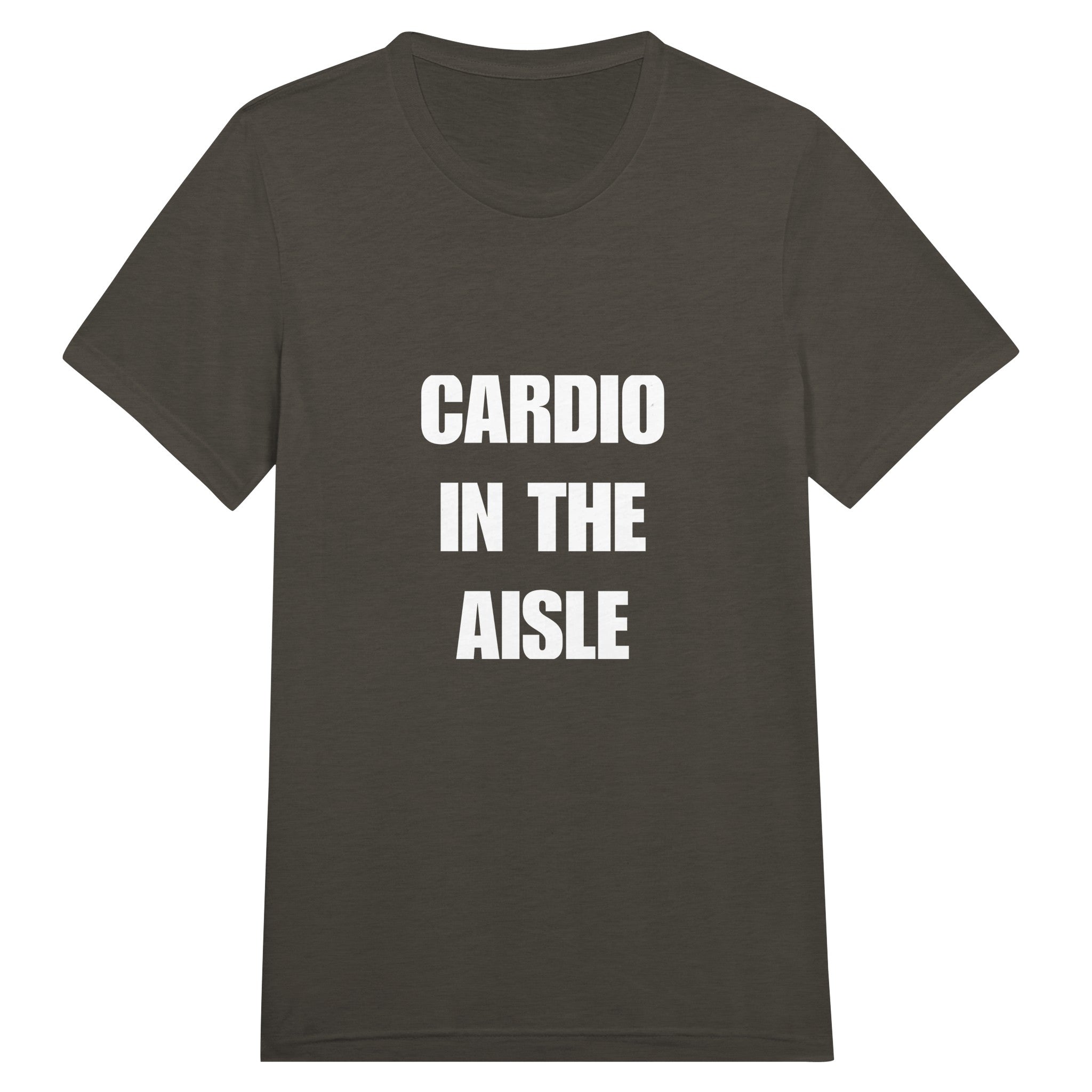 Cardio in the Aisle travel workout tee — road warrior training in the hotel gym | Dumbbells & Hotels