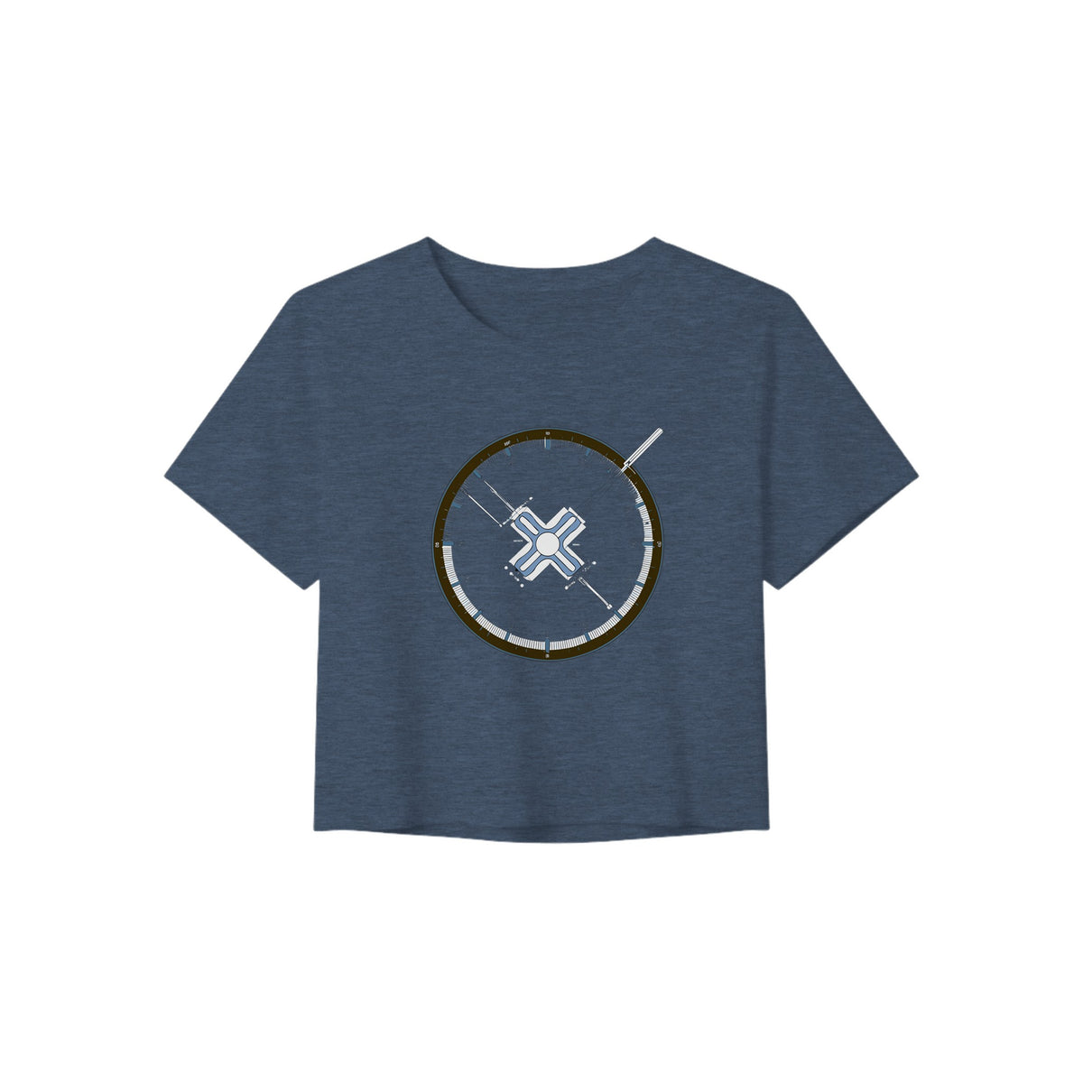 Flight-Tested Standard Crop Tee | Dumbbells & Hotels - Flight-Tested Standard design, crop tee product photo