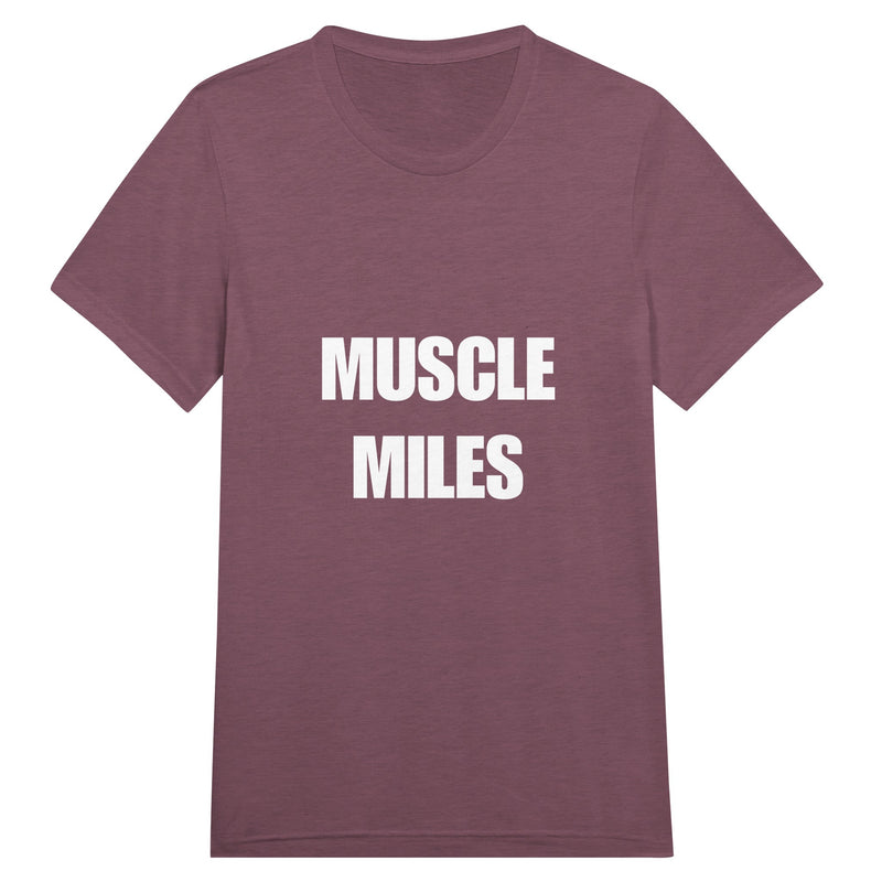Muscle Miles tee on-model, side angle