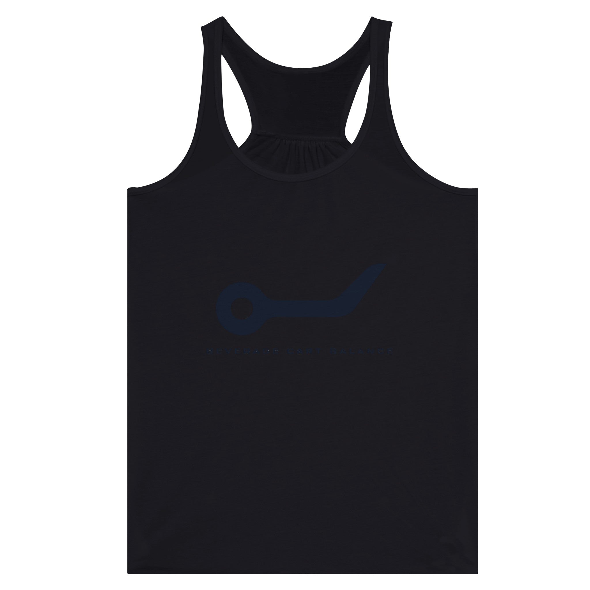 Beverage Cart Balance women's racerback tank by Dumbbells & Hotels, travel gym apparel