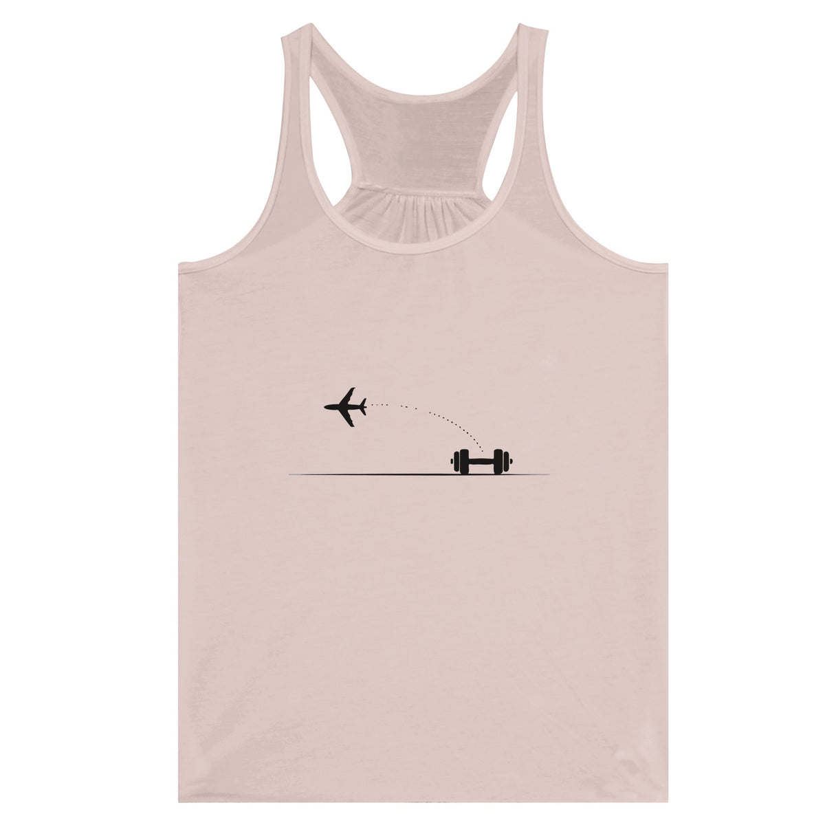 Land. Recover. Repeat. Racerback | Dumbbells & Hotels - Land. Recover. Repeat. design, racerback product photo