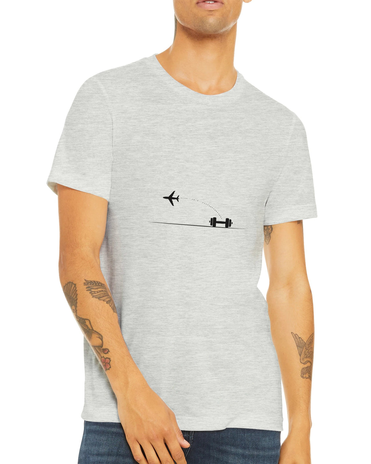 Land. Recover. Repeat. Tee | Dumbbells & Hotels - Land. Recover. Repeat. design, tee product photo