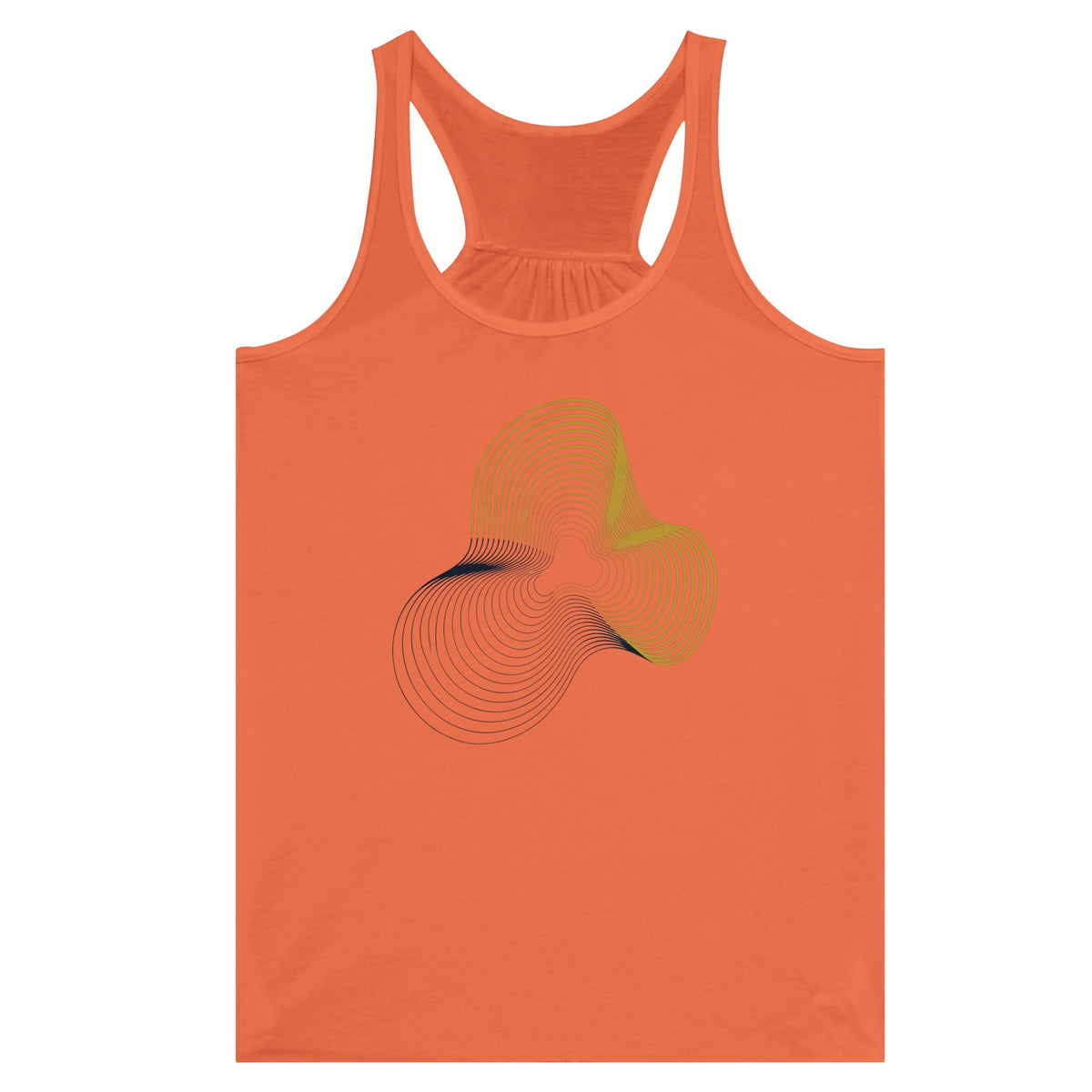 Carry-On Only. Excuses Left Behind. women's flowy racerback tank — lifestyle photo in a hotel gym