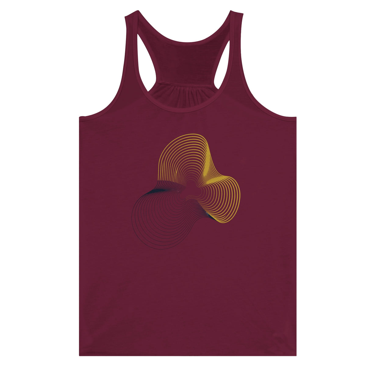 Carry-On Only. Excuses Left Behind. women's flowy racerback tank — lifestyle photo in a hotel gym