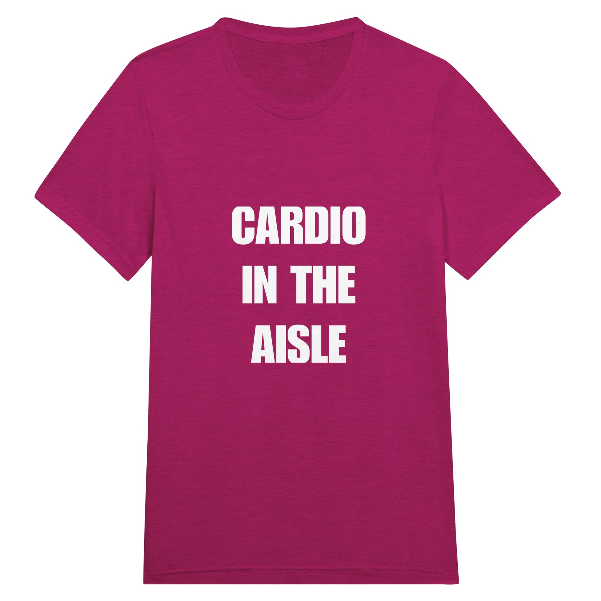 Cardio in the Aisle travel workout tee — flight-tested travel fitness apparel for the road warrior | Dumbbells & Hotels