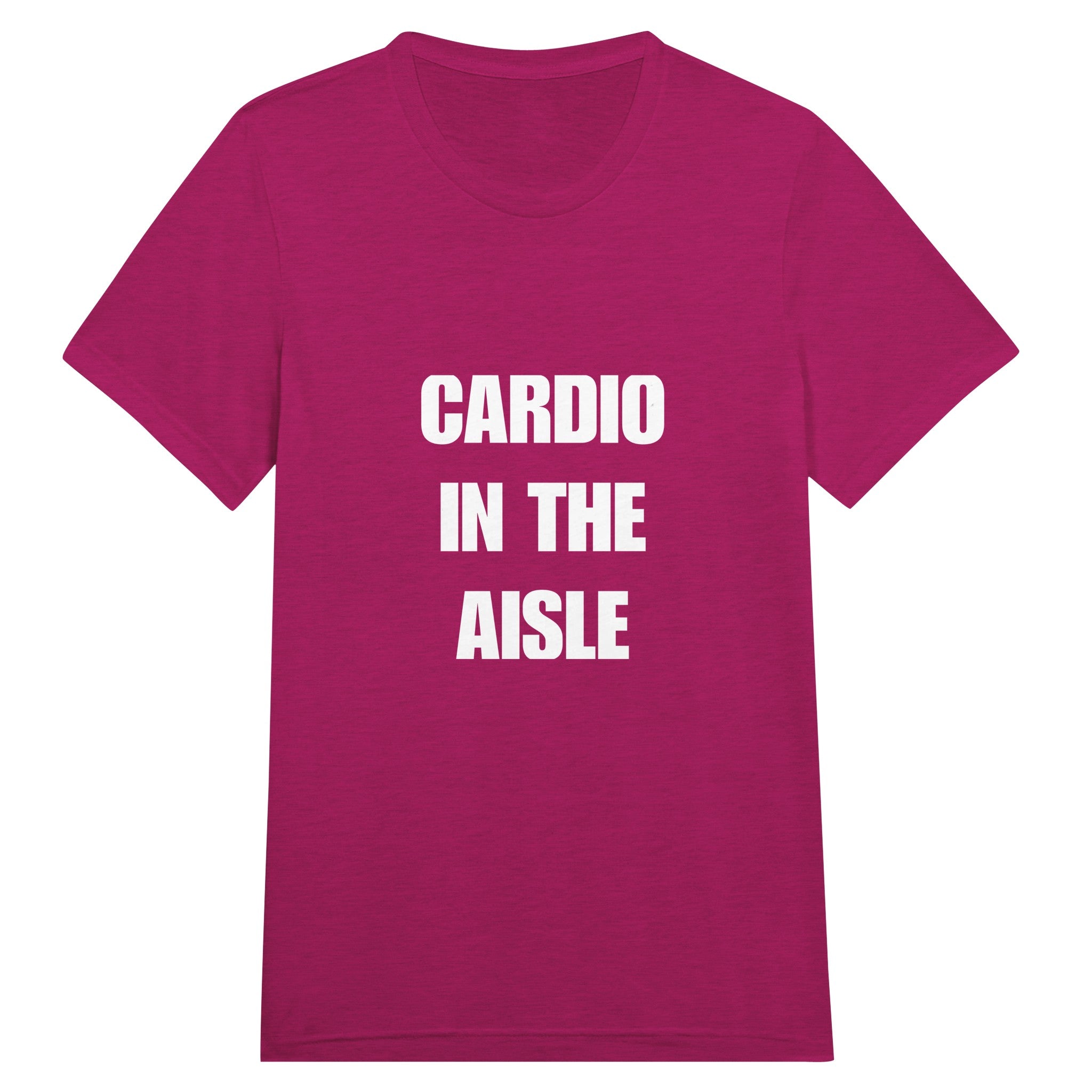 Cardio in the Aisle travel workout tee — flight-tested travel fitness apparel for the road warrior | Dumbbells & Hotels